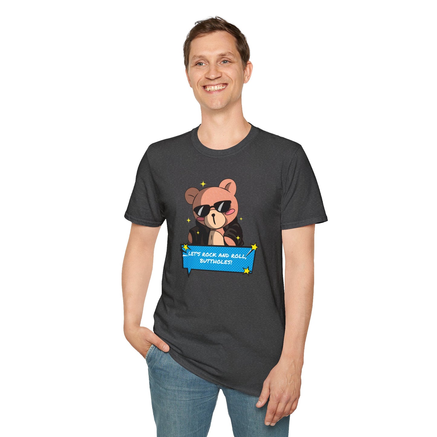 "Let’s Rock ‘n’ Roll, Buttholes!" Bold & Hilarious Graphic Tee – Sassy Body Positivity T-Shirt for the Unapologetically You