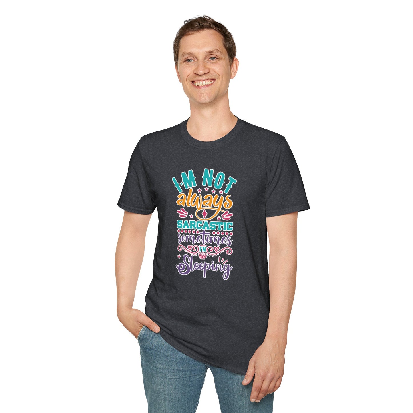 Funny Sarcastic Shirt - Sleepy Tee, Witty Graphic T-Shirt, Gift for Sarcastic People, Black Aesthetic Clothing