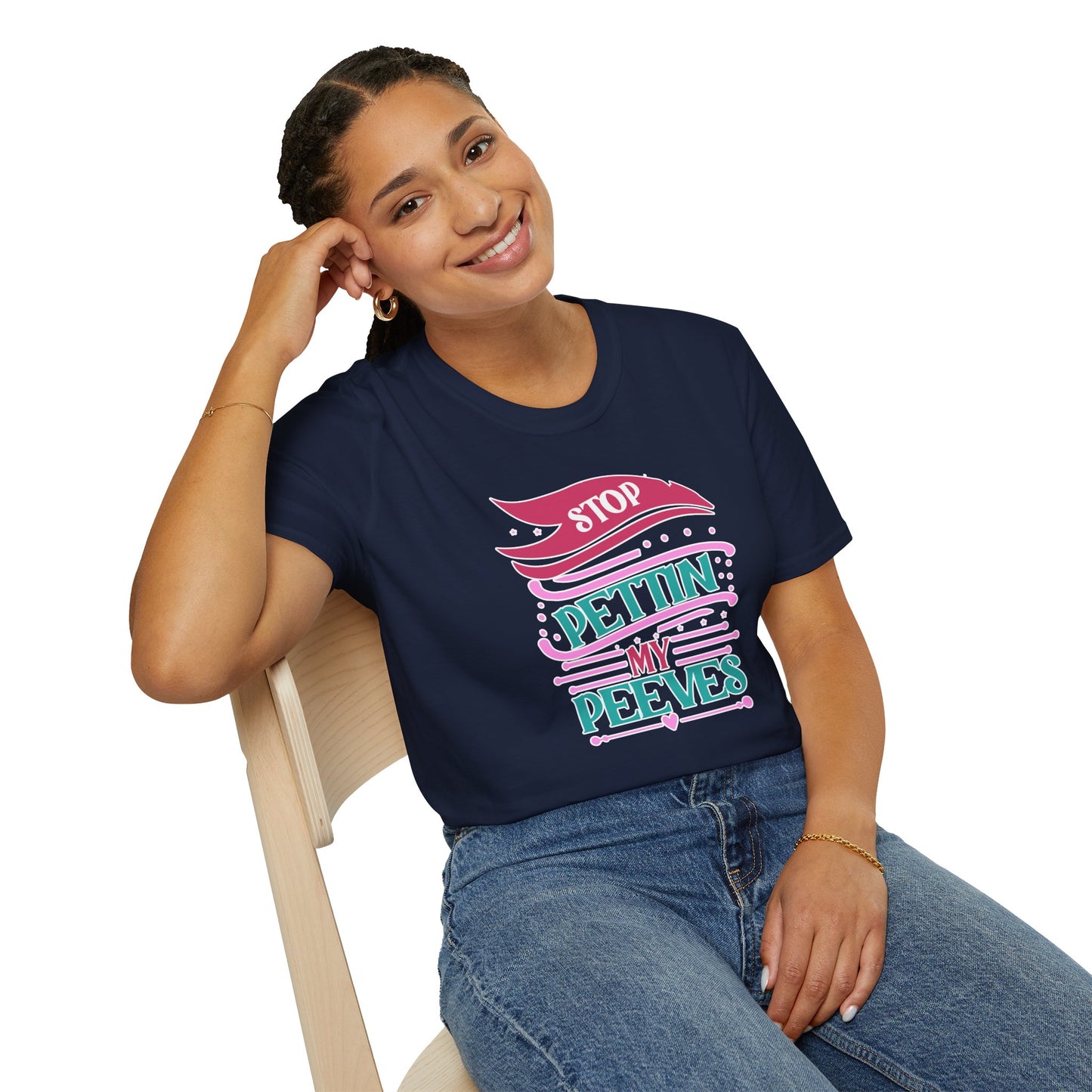 "Stop Pettin’ My Peeves" Funny Sassy T-Shirt – Ironic Petting-Proof Graphic Tee for the Overwhelmed & Underappreciated