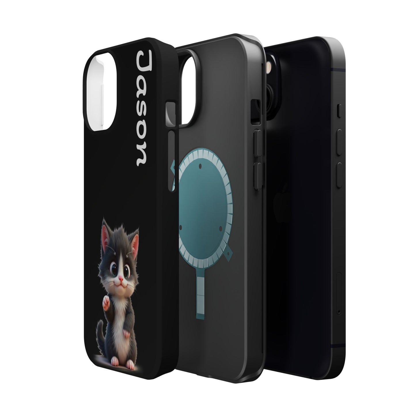 Personalized Kitten Phone Case - Custom Name Cat Lover Gift | Cute Black iPhone Cases for Women & Girls