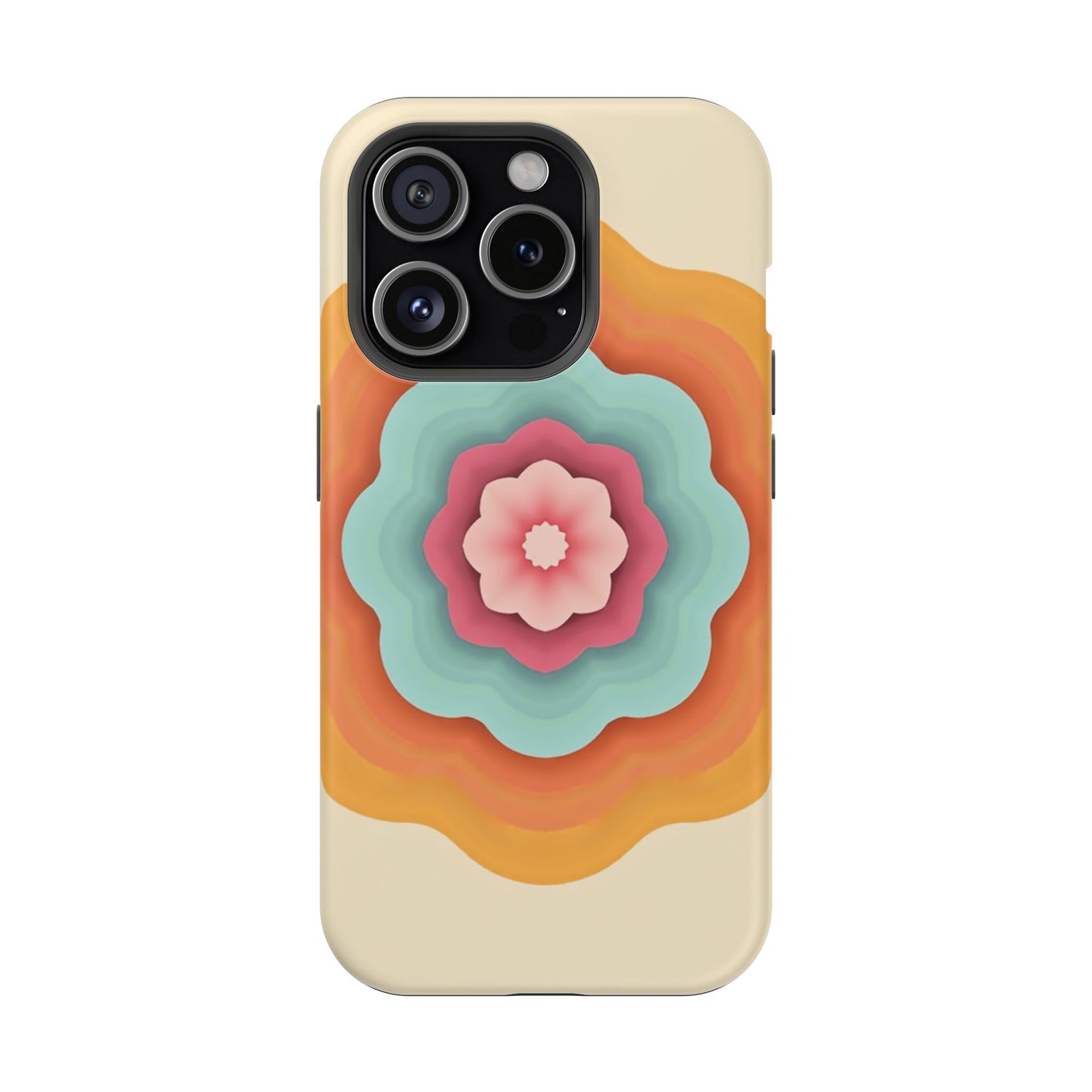Retro Flower Phone Case - 70s Aesthetic iPhone Case, Vintage Gift Idea, Layered Floral Design