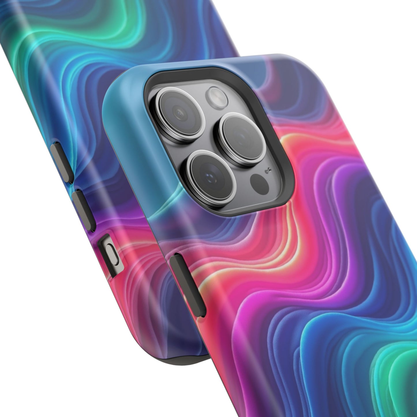 Neon Wave Phone Case - Aesthetic Glowing Design | iPhone 14-17 Cases | Trendy Gifts for Her, Rave Accessory