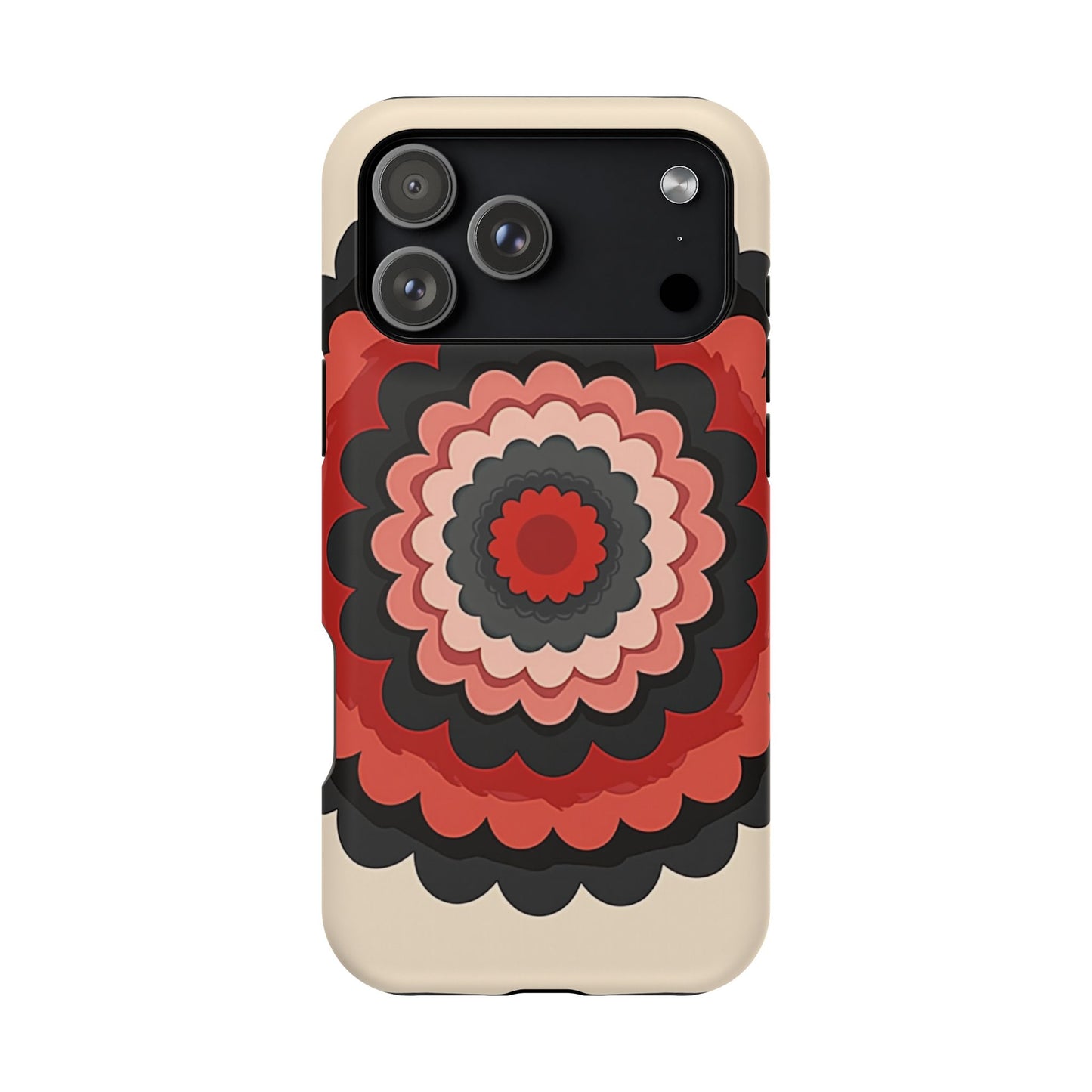Layered Scallop Bloom iPhone Case - Retro Floral Design, Bold Aesthetic Gift Idea