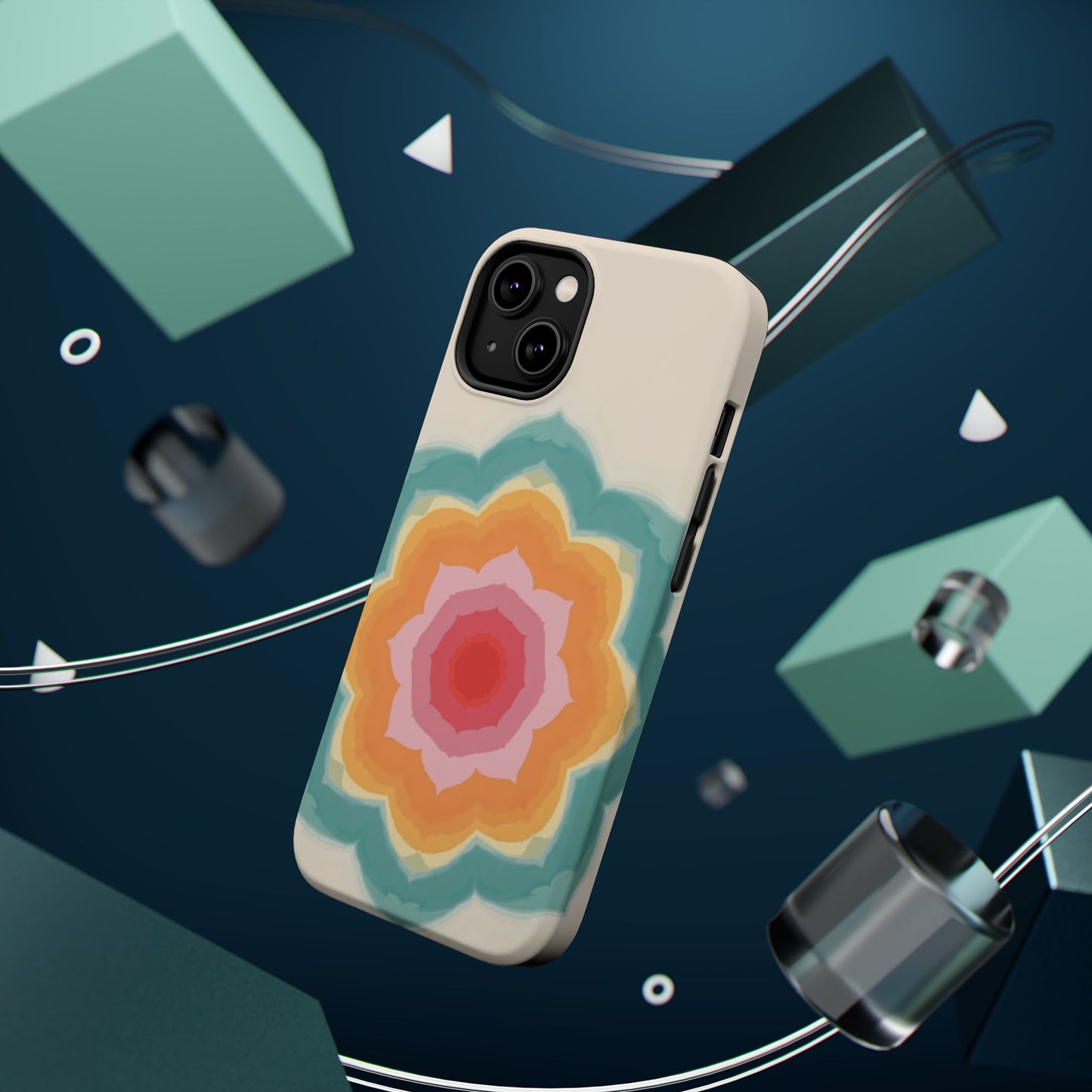 Floral Bloom iPhone Case - Retro Flower Power Design, Aesthetic Gift Idea