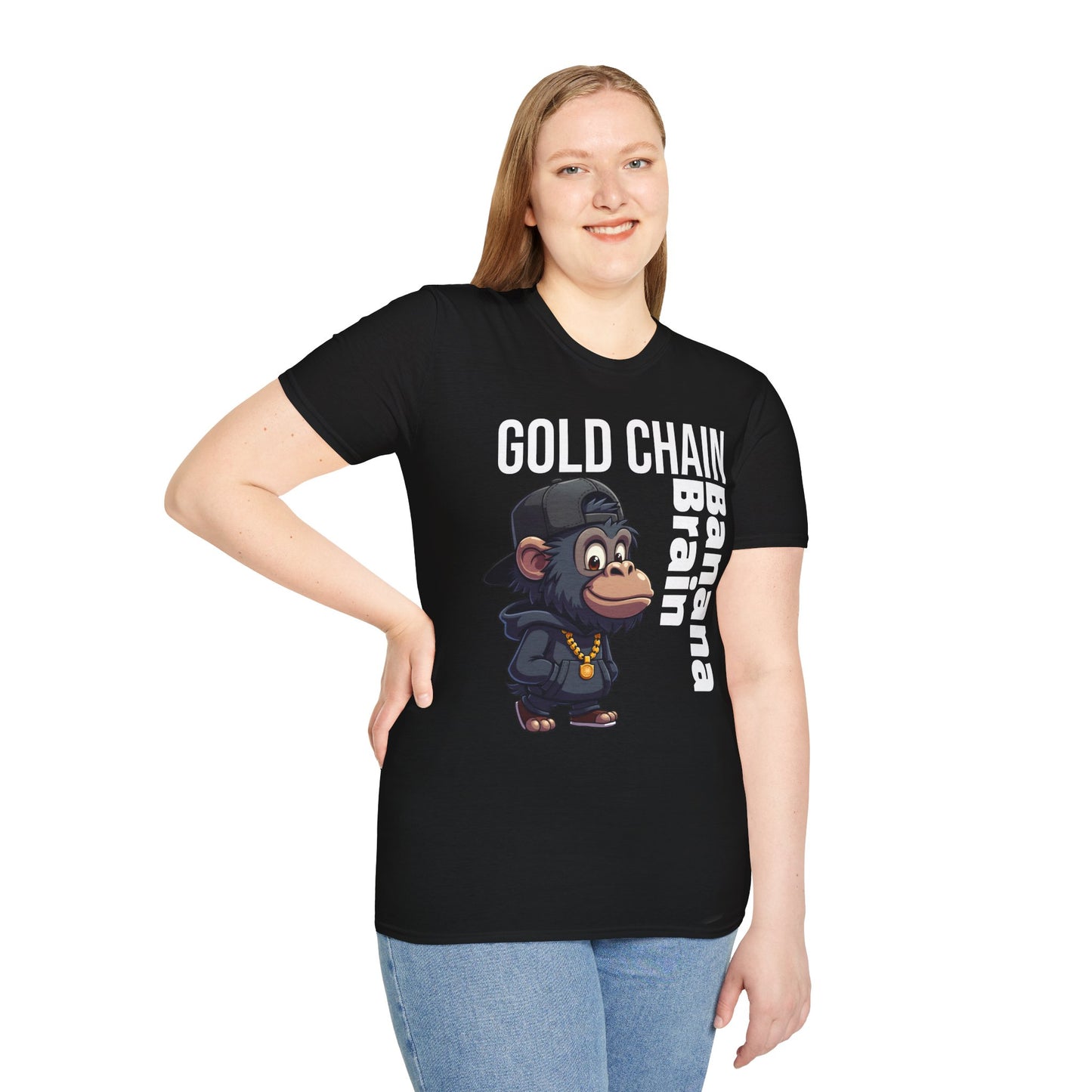 Gold Chain Banana Brain β Funny Hip-Hop Chimp T-Shirt