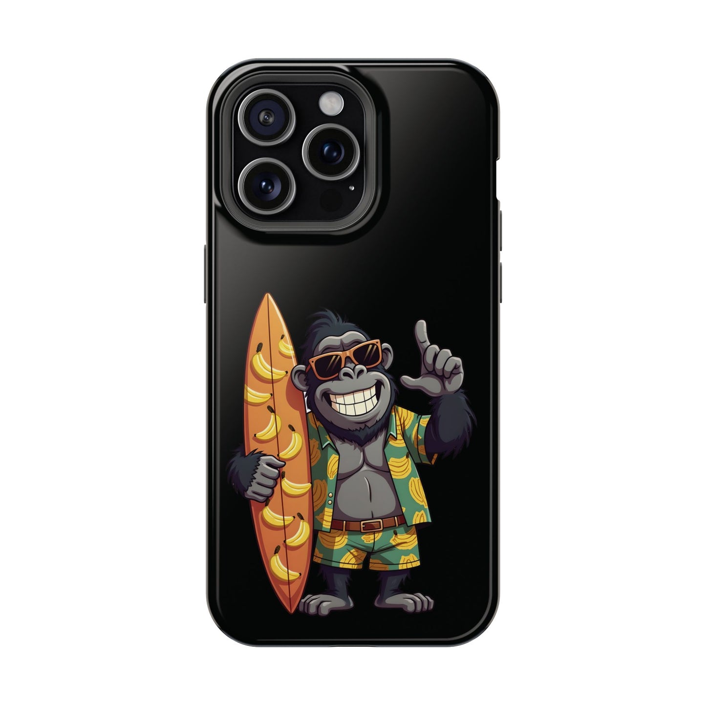 Banana Vibes Surf Gorilla Phone Case β Tropical Chill Meets Jungle Fun