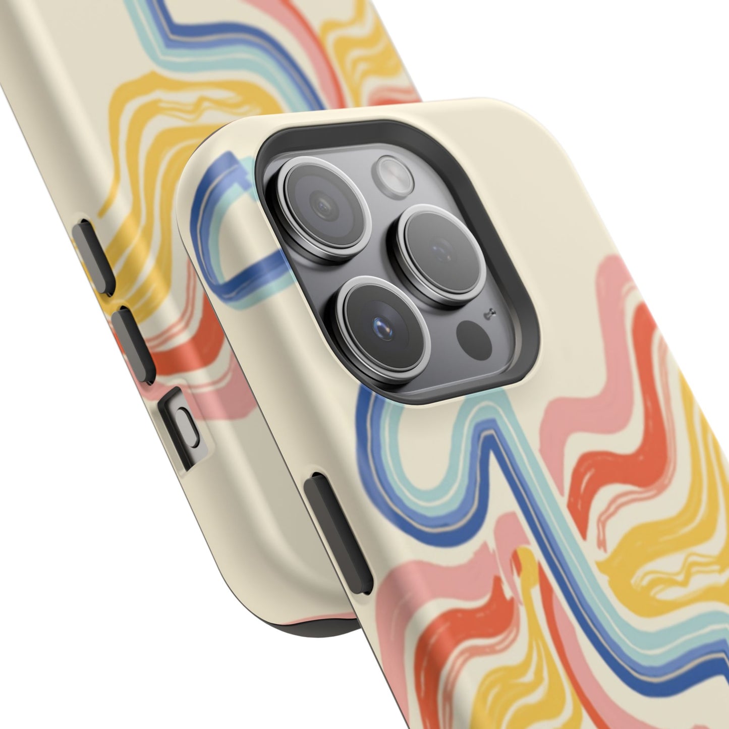 Retro Wave iPhone Case - Aesthetic Streamline Design, Trendy Gift Idea