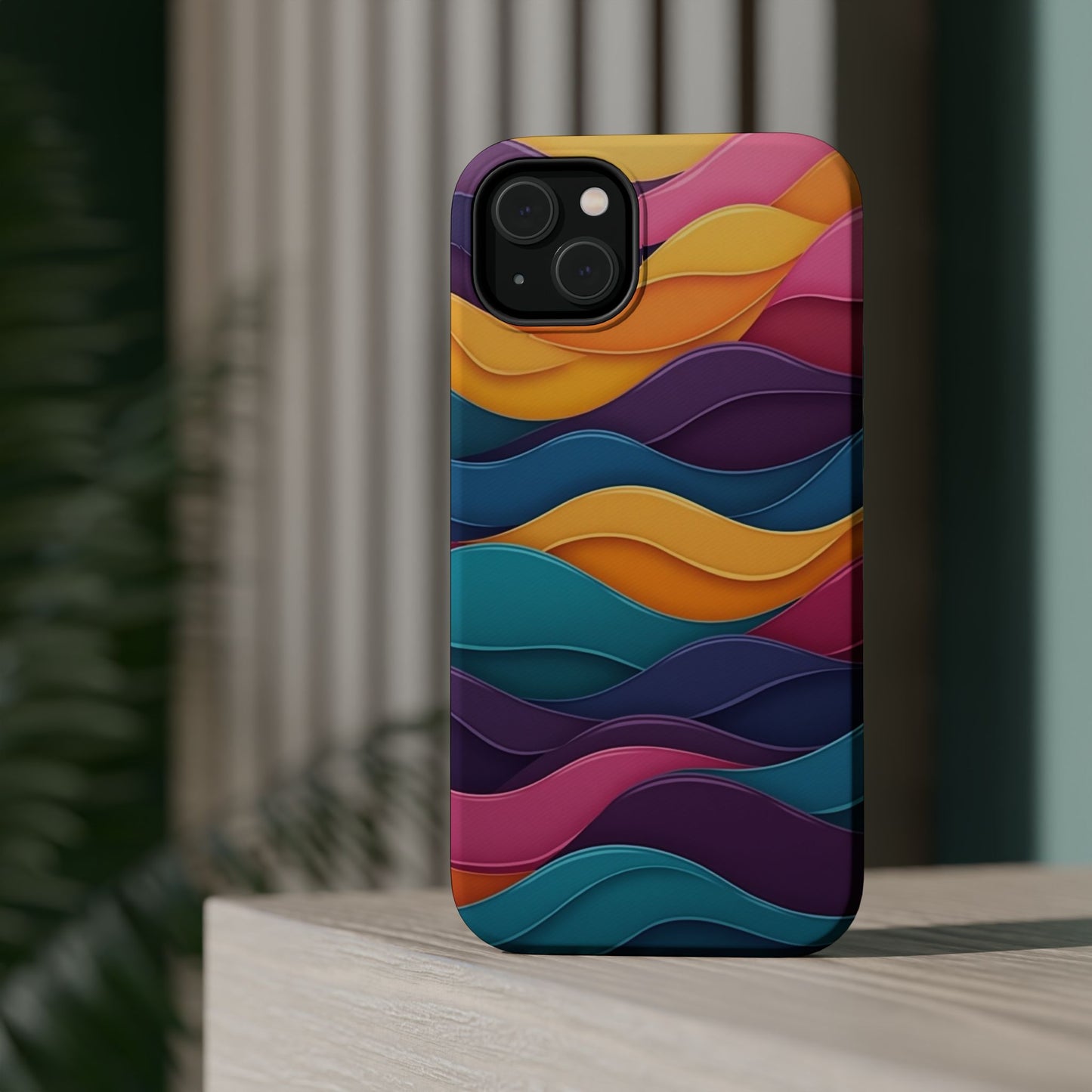 Colorful Wave Phone Case - Aesthetic iPhone Case, Bright Gift Idea, Trendy Summer Accessory