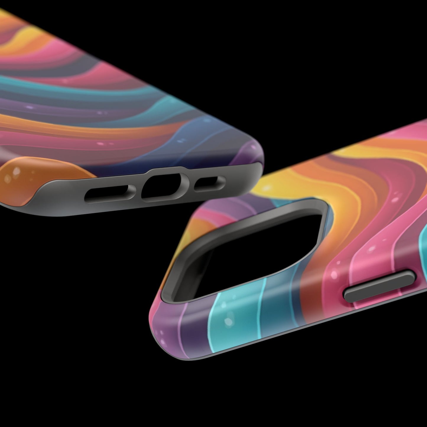 Colorful Wave Phone Case - Aesthetic iPhone Case, Bright Gift Idea, Trendy Summer Accessory