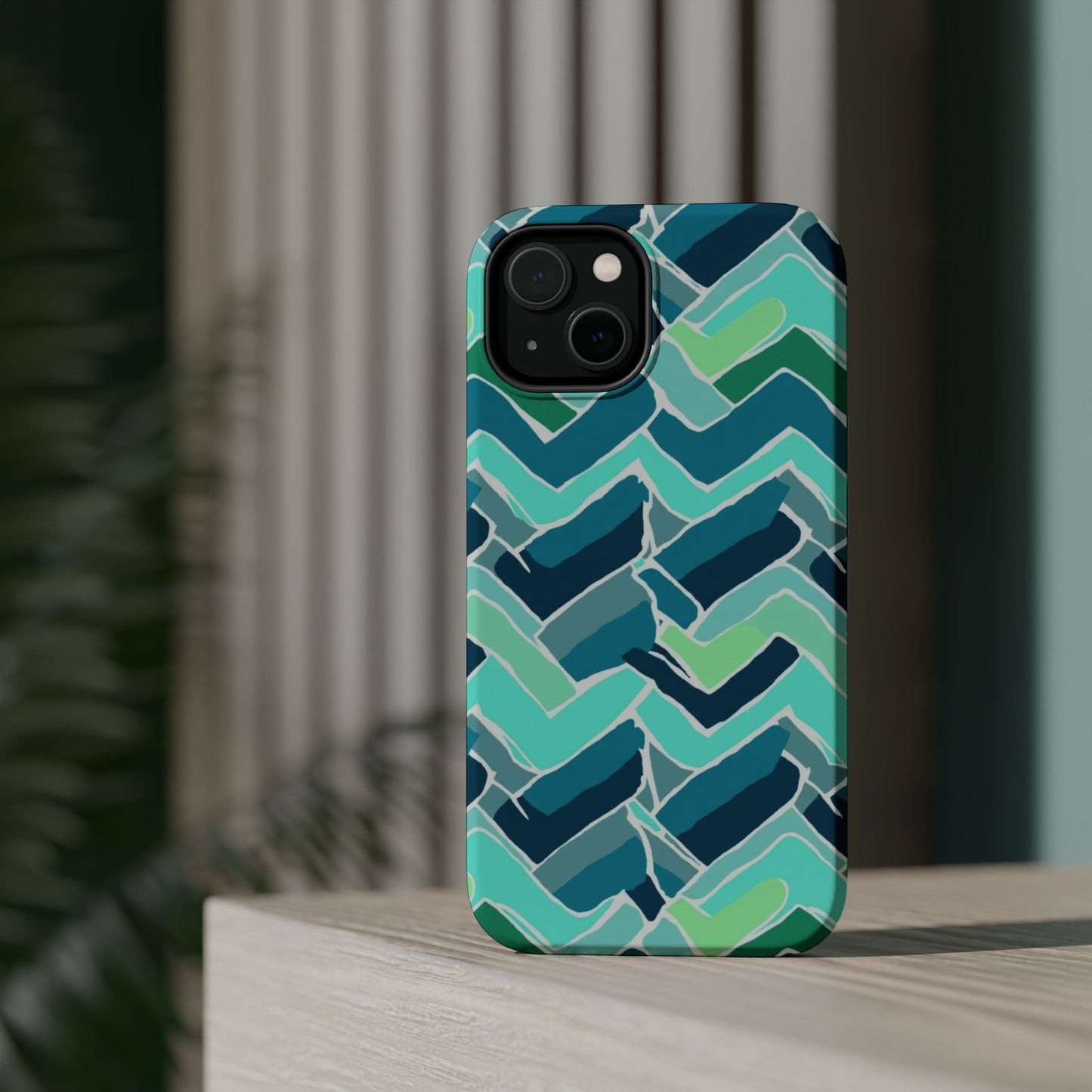 Watercolor Chevron Phone Case β Aesthetic Soft Pastel Phone Cover for iPhone | Unique Artistic Design with Floral Accents