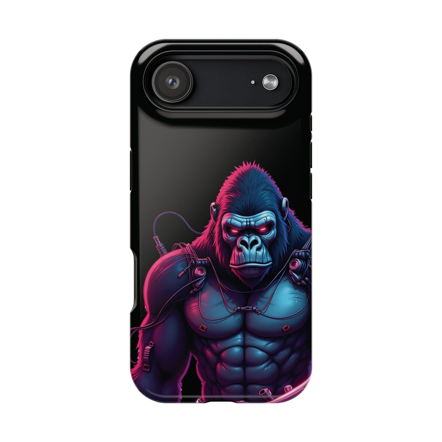 Cyber Primal Phone Case – Neon Power, Gorilla Strength