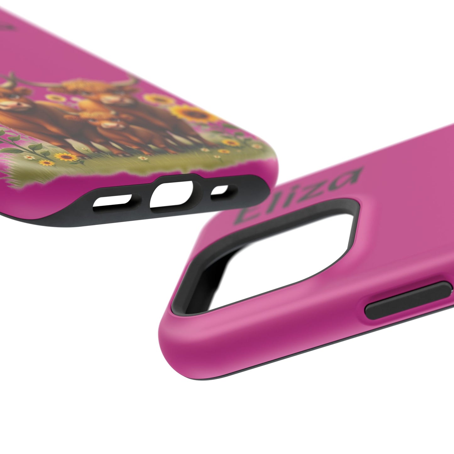 Highland Cow Phone Case - Personalized Custom Name | Cute Farm Animal Gift | iPhone Cases for Women & Girls
