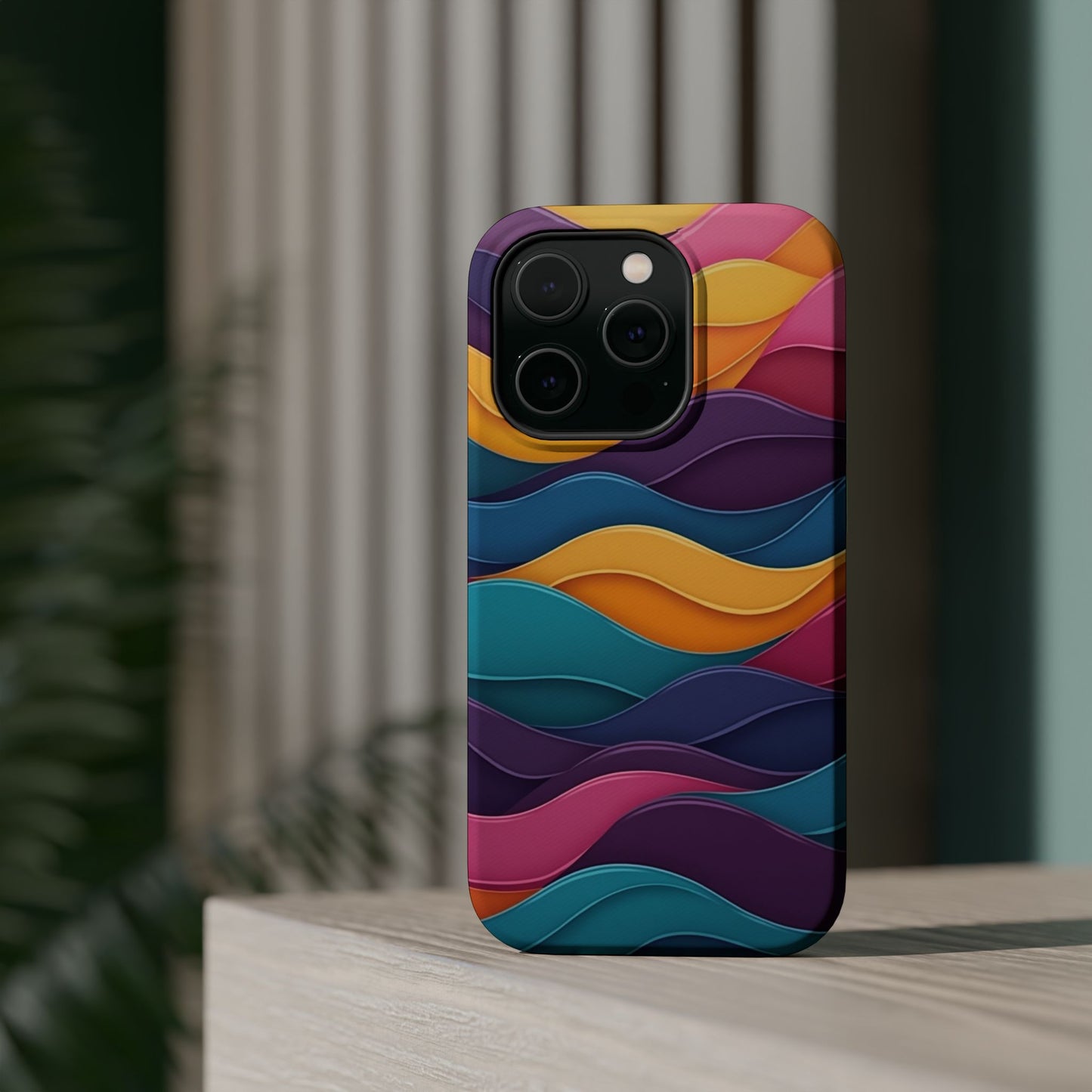 Colorful Wave Phone Case - Aesthetic iPhone Case, Bright Gift Idea, Trendy Summer Accessory