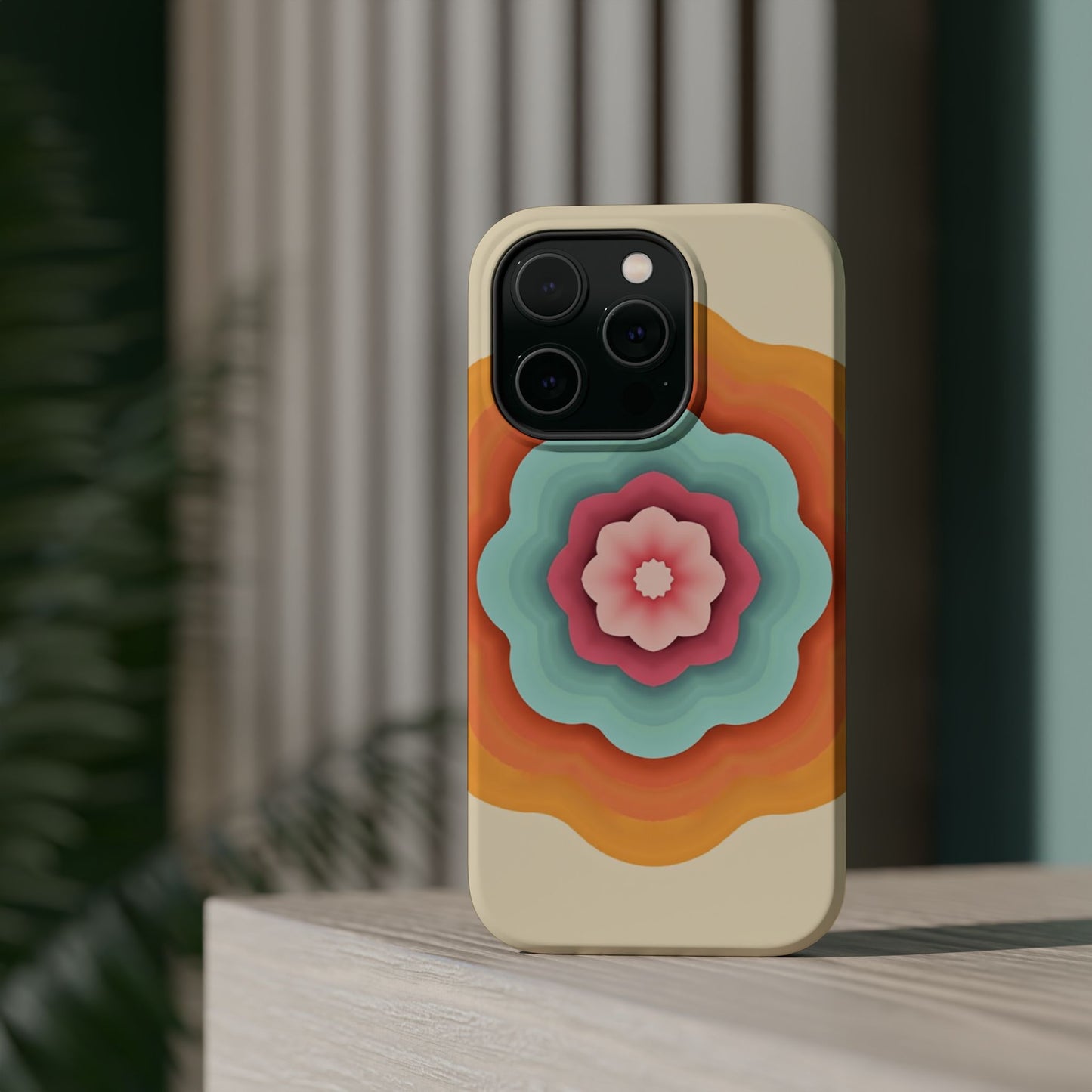 Retro Flower Phone Case - 70s Aesthetic iPhone Case, Vintage Gift Idea, Layered Floral Design