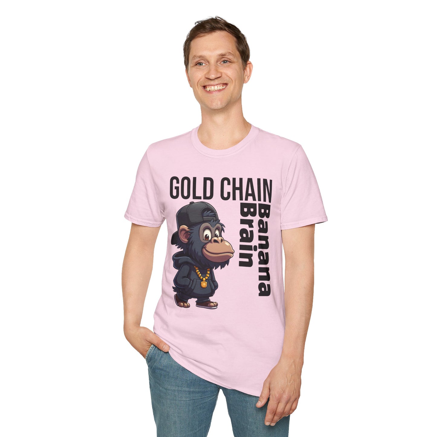 Gold Chain Banana Brain β Funny Hip-Hop Chimp T-Shirt