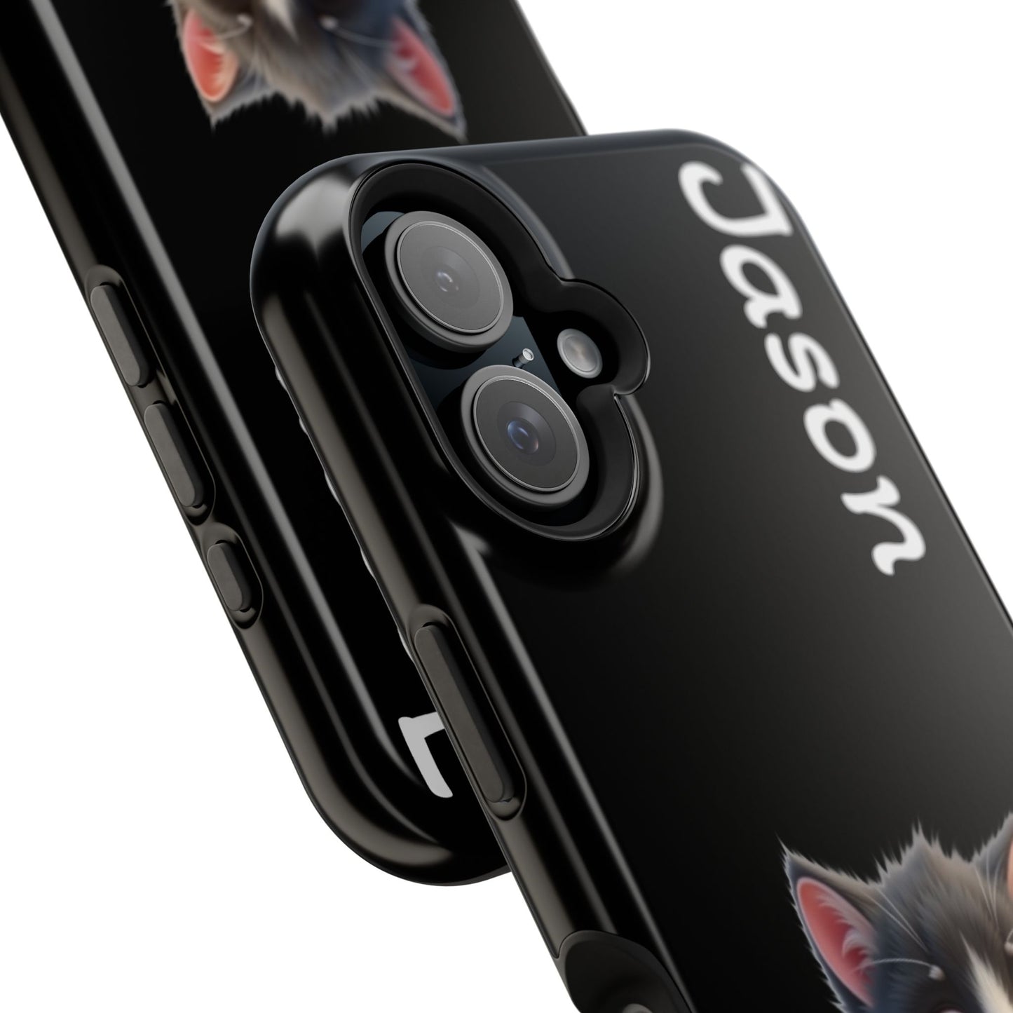 Personalized Kitten Phone Case - Custom Name Cat Lover Gift | Cute Black iPhone Cases for Women & Girls