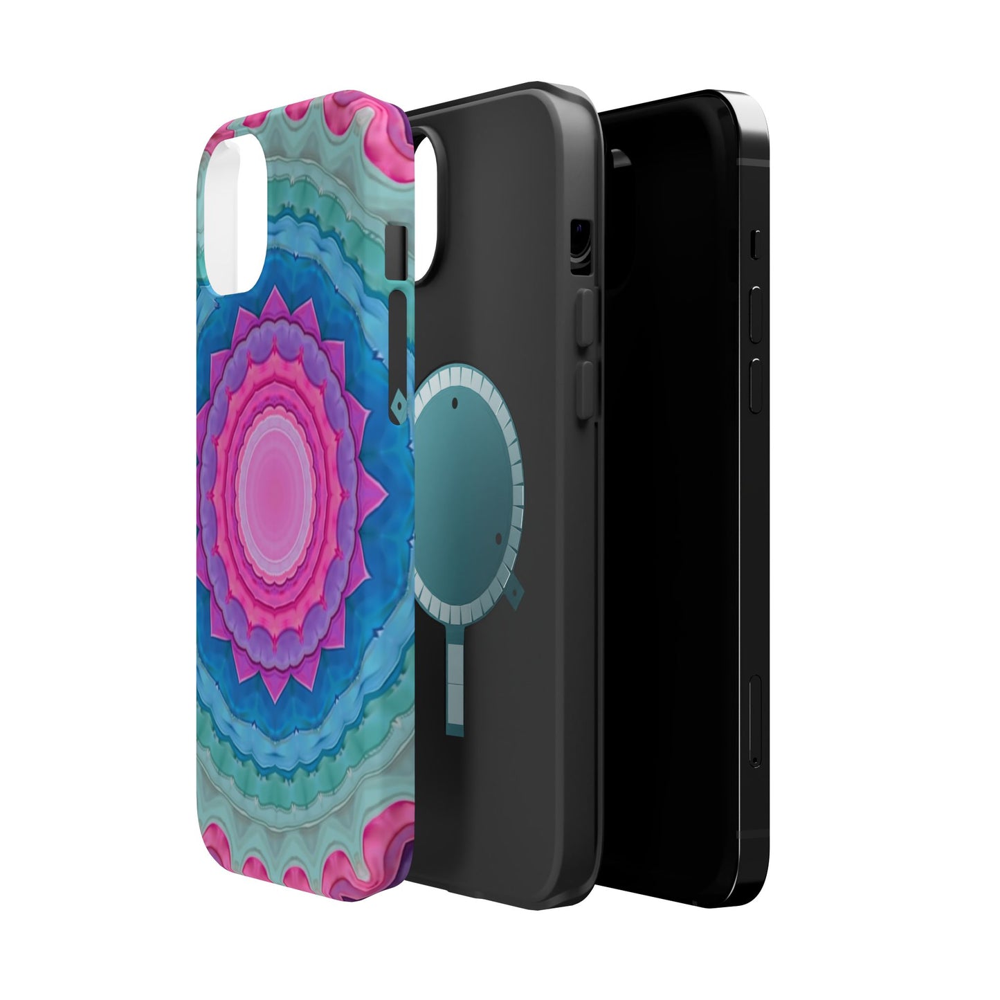 Rippled Radiance iPhone Case - Abstract Pink Floral Design, Aesthetic Gift Idea
