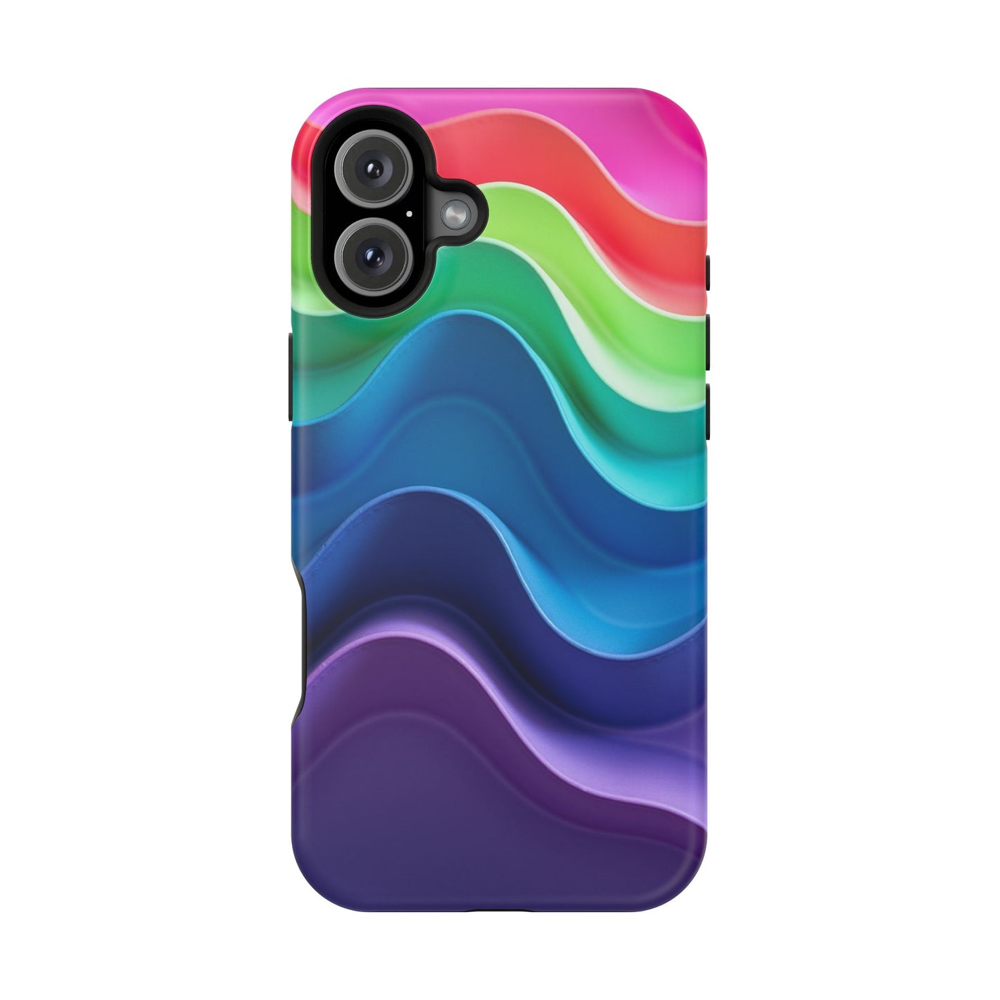 Rainbow Wave Phone Case - Aesthetic Ocean Design | iPhone 14-17 Cases | Nature Gifts for Her, Colorful Trendy Accessory