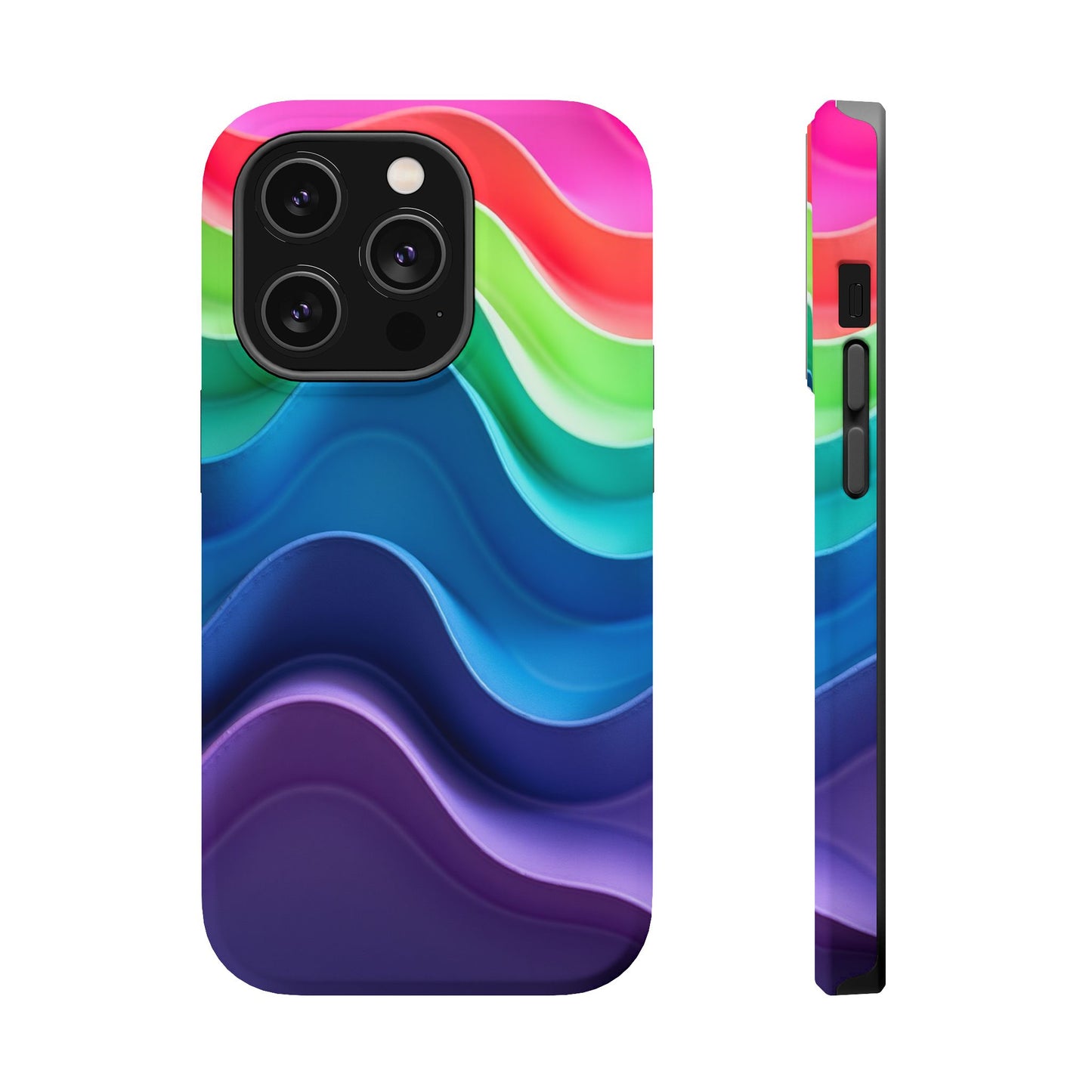 Rainbow Wave Phone Case - Aesthetic Ocean Design | iPhone 14-17 Cases | Nature Gifts for Her, Colorful Trendy Accessory