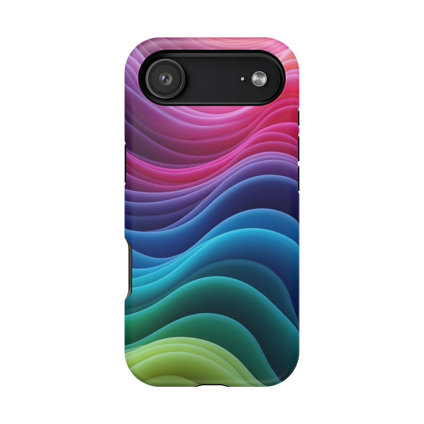 Colorful Wave Phone Case - Aesthetic iPhone Case | Rainbow Ripple Design | Trendy Gifts for Her | Unique Art Print
