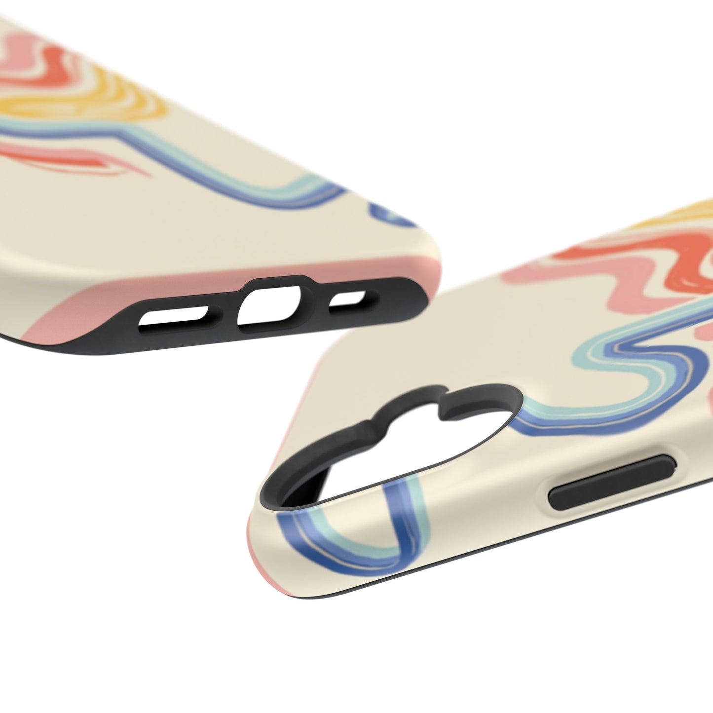 Retro Wave iPhone Case - Aesthetic Streamline Design, Trendy Gift Idea