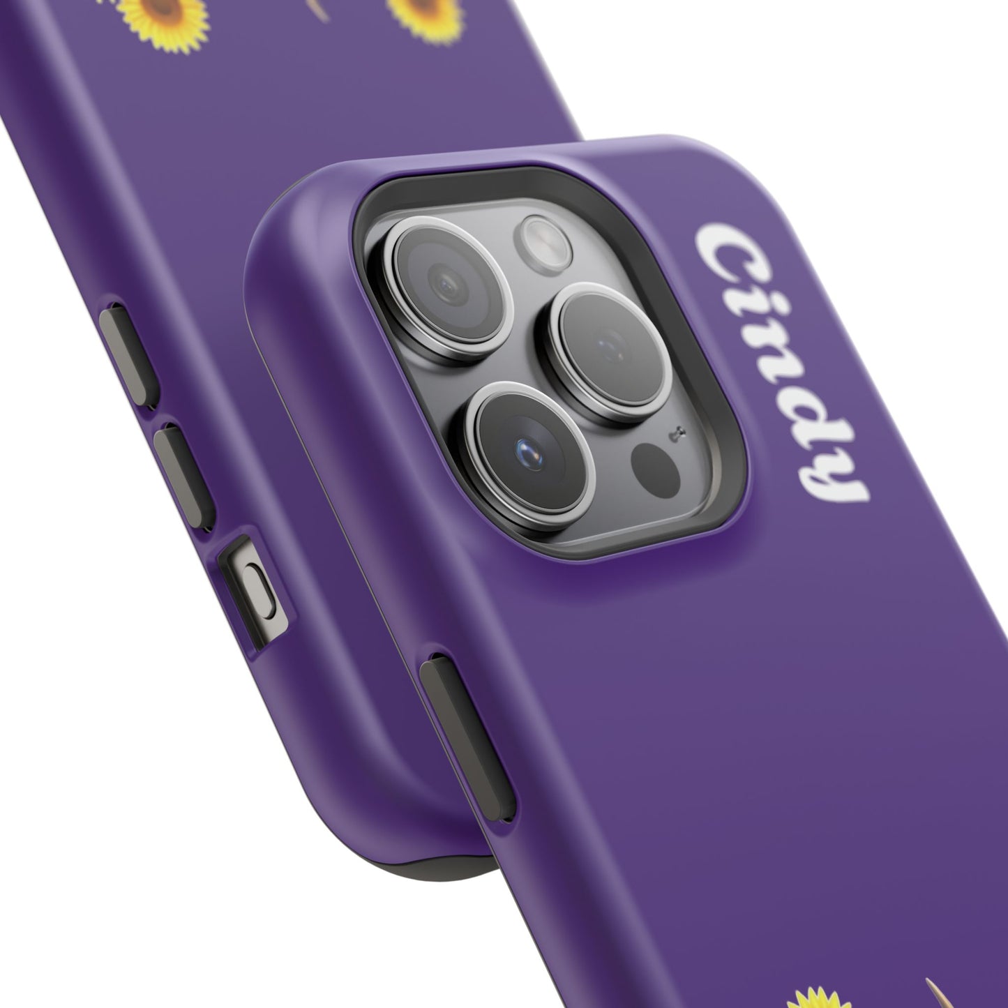 Personalized Purple Highland Cow Phone Case - Custom Name Farm Animal Gift | Cute Purple iPhone Cases for Women & Girls