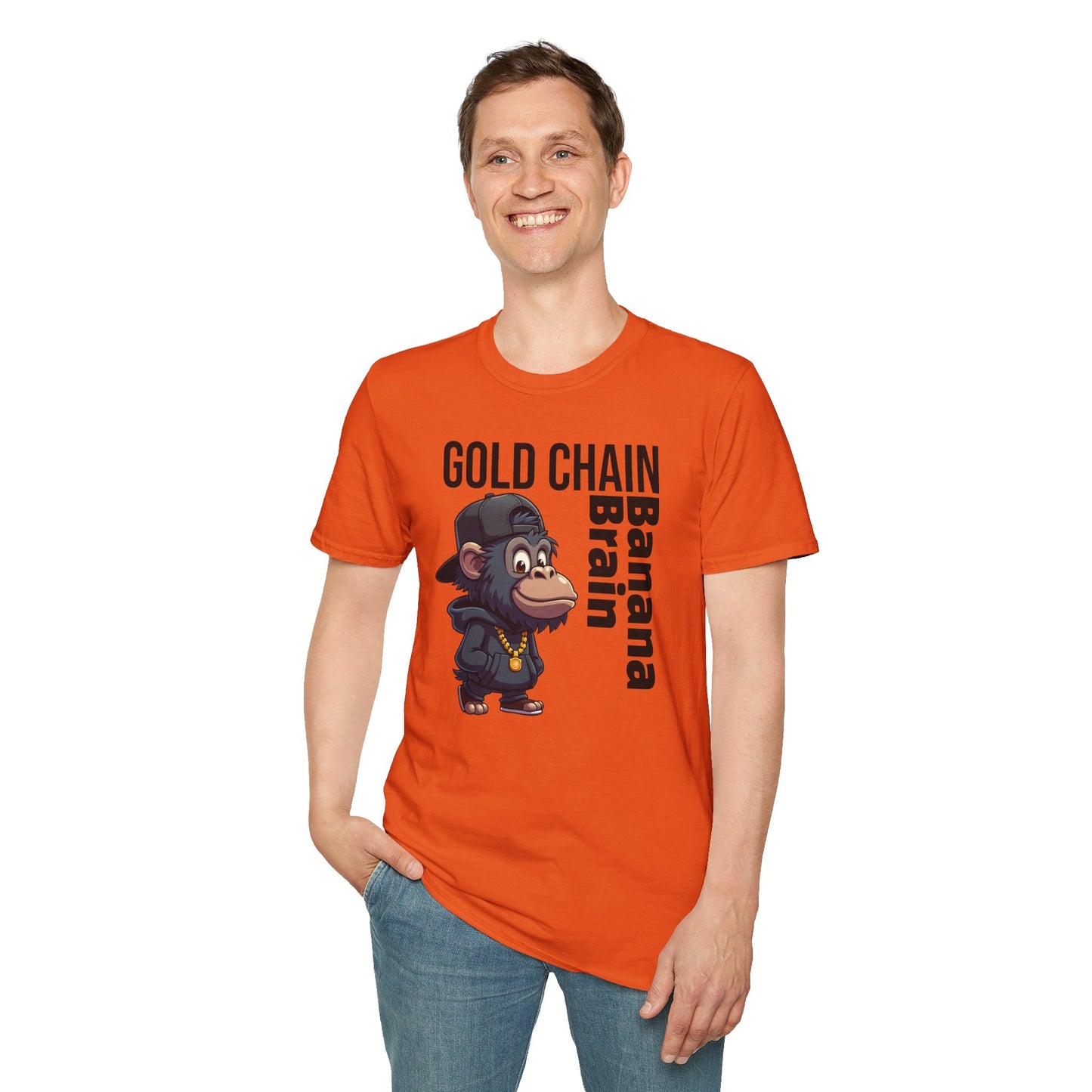 Gold Chain Banana Brain β Funny Hip-Hop Chimp T-Shirt