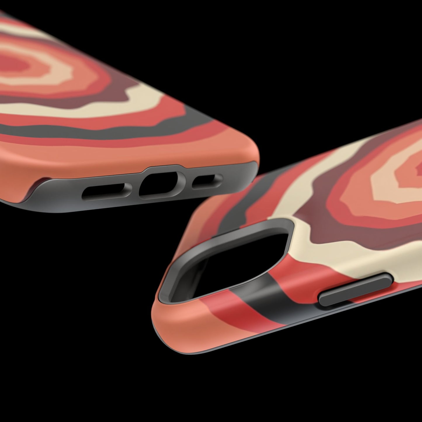 Retro Sunset iPhone Case - 70s Inspired Floral Design, Aesthetic Gift Idea
