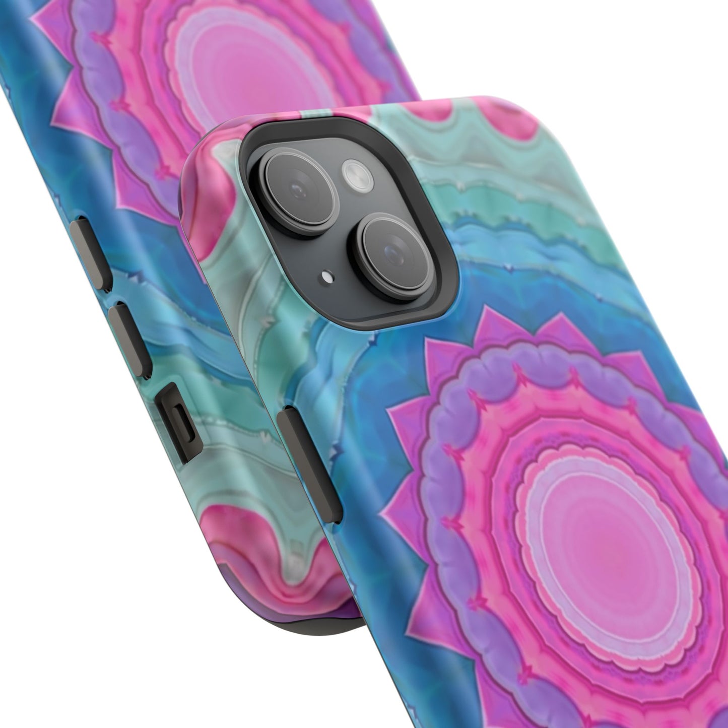Rippled Radiance iPhone Case - Abstract Pink Floral Design, Aesthetic Gift Idea