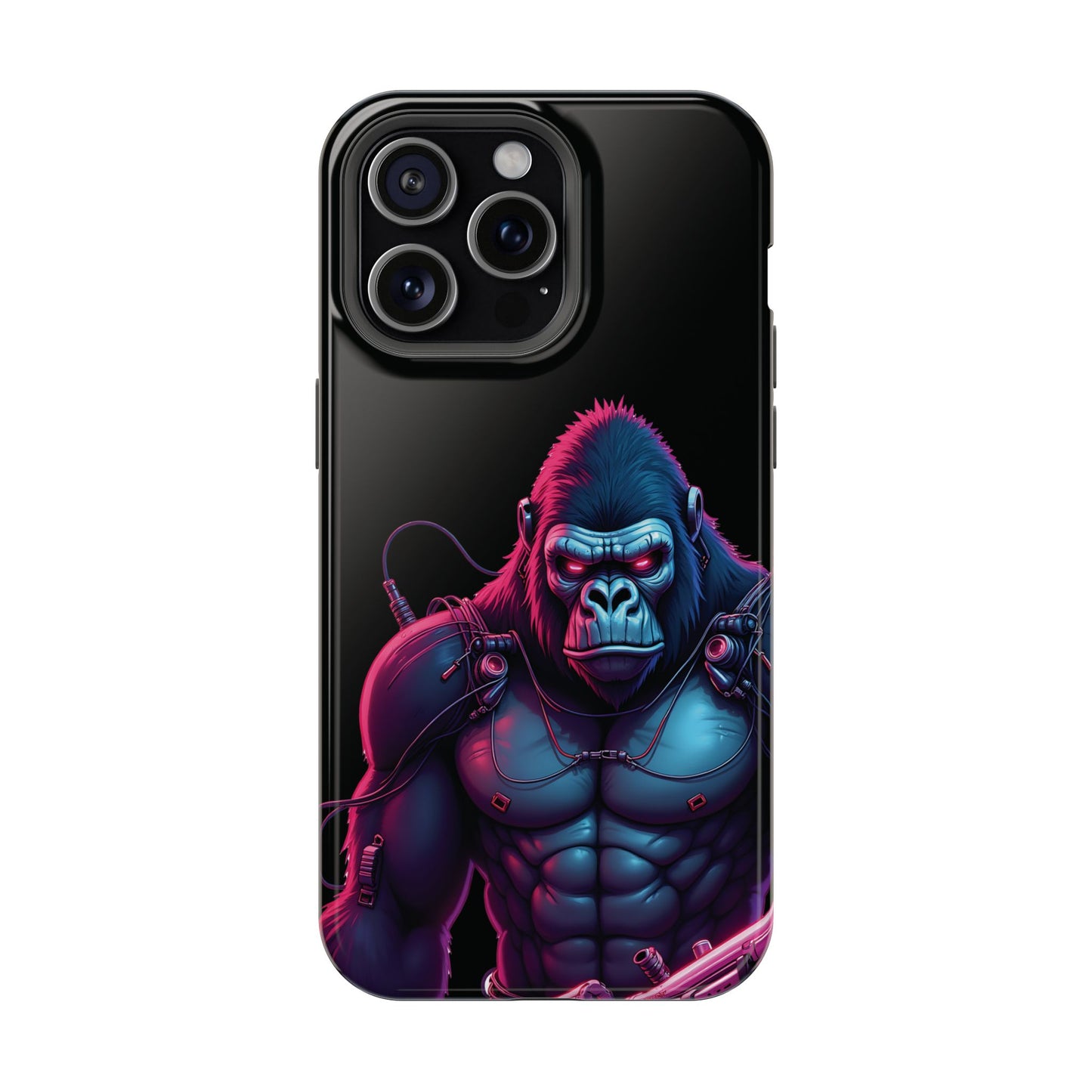Cyber Primal Phone Case – Neon Power, Gorilla Strength