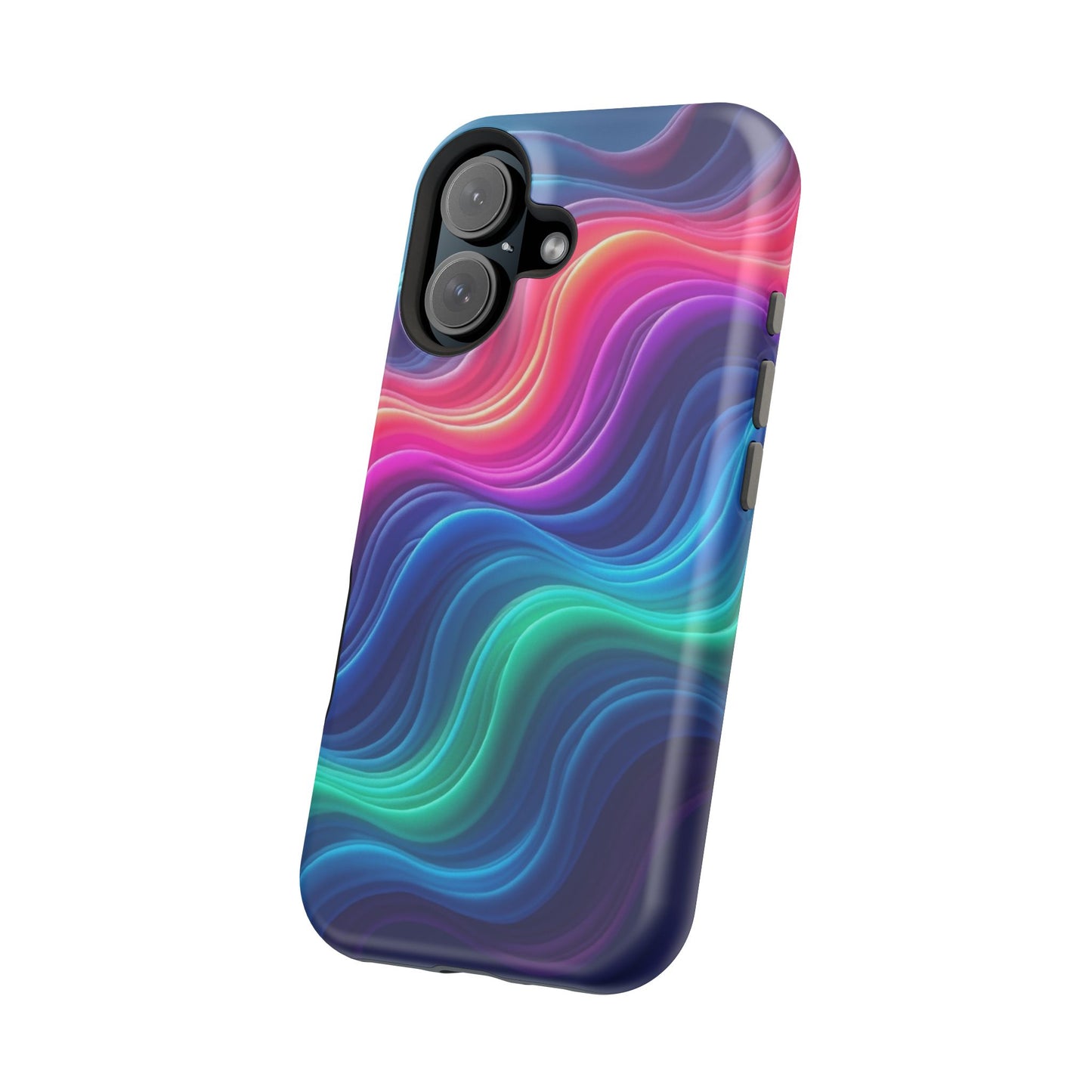 Neon Wave Phone Case - Aesthetic Glowing Design | iPhone 14-17 Cases | Trendy Gifts for Her, Rave Accessory