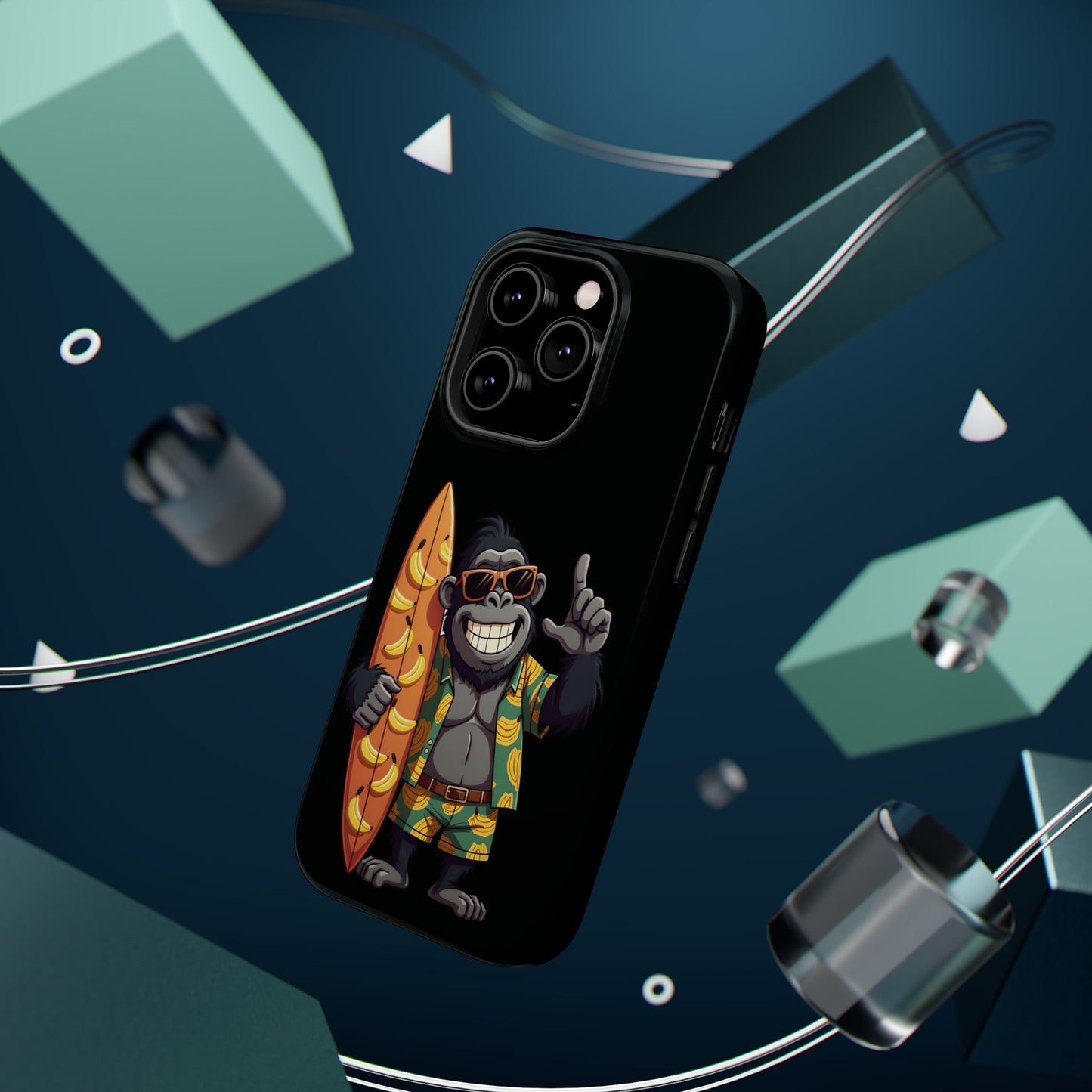 Banana Vibes Surf Gorilla Phone Case β Tropical Chill Meets Jungle Fun