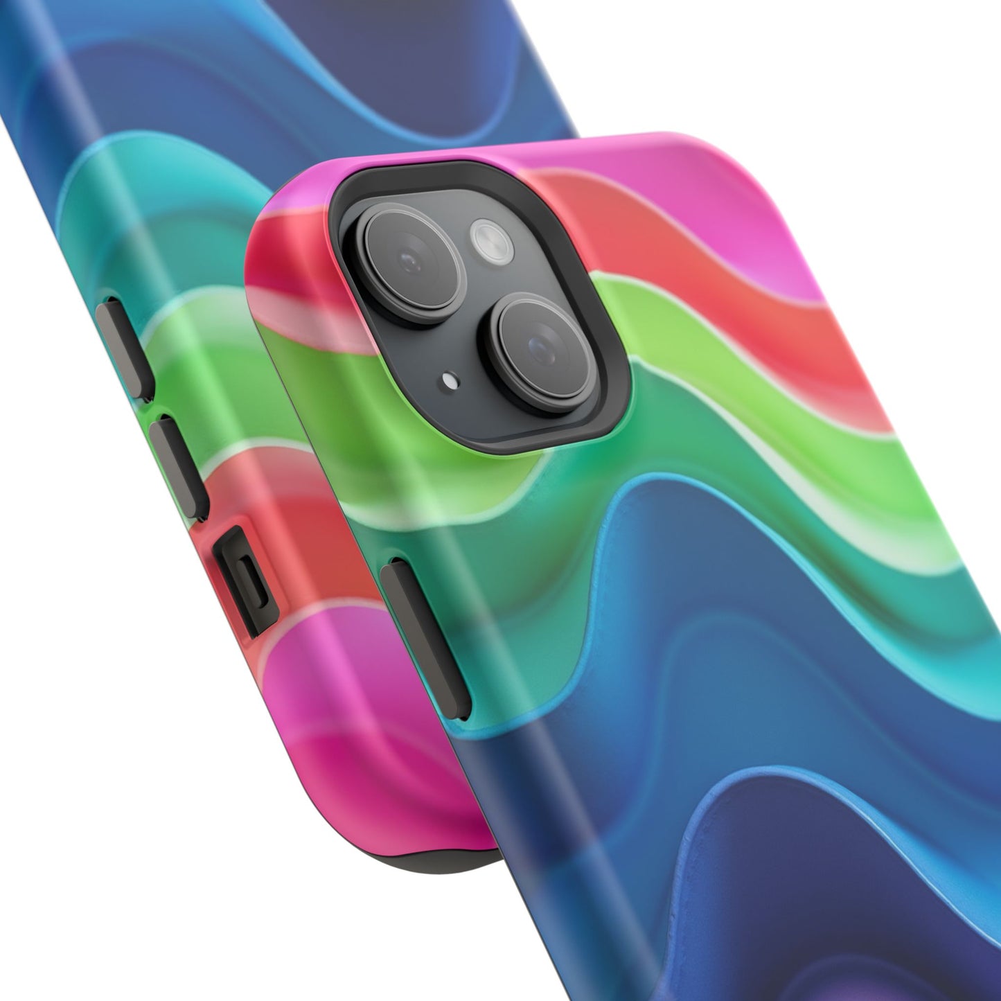 Rainbow Wave Phone Case - Aesthetic Ocean Design | iPhone 14-17 Cases | Nature Gifts for Her, Colorful Trendy Accessory