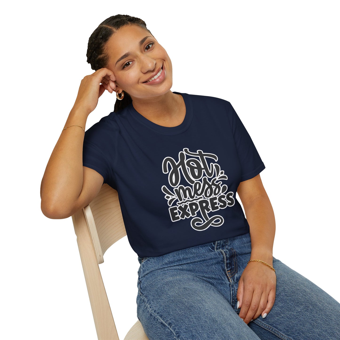 "Hot Mess Express" Funny & Bold T-Shirt β Ironic Confidence Tee for Chaotic, Cool, and Unapologetically You