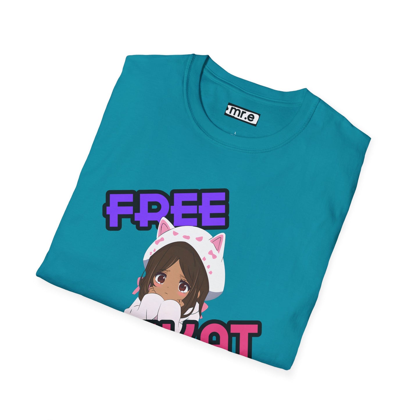 "Free KitKat" Anime Girl T-Shirt β Cute Kawaii Cat Hoodie Design