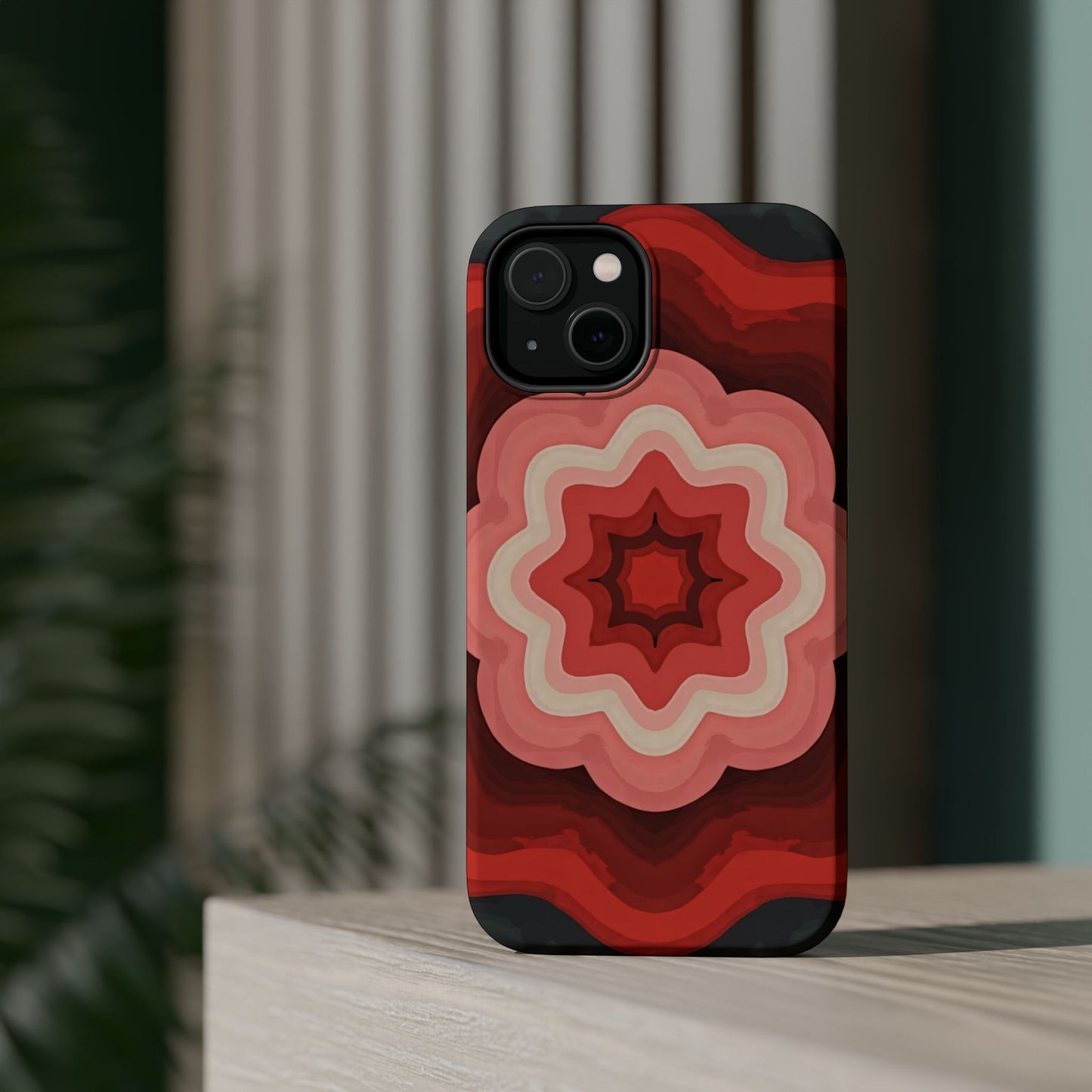 Retro Flower Phone Case - Aesthetic iPhone Case, 70s Inspired Gift, Groovy Pattern Design