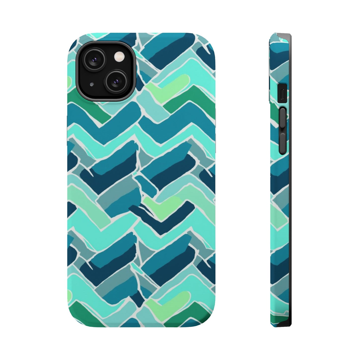 Watercolor Chevron Phone Case β Aesthetic Soft Pastel Phone Cover for iPhone | Unique Artistic Design with Floral Accents