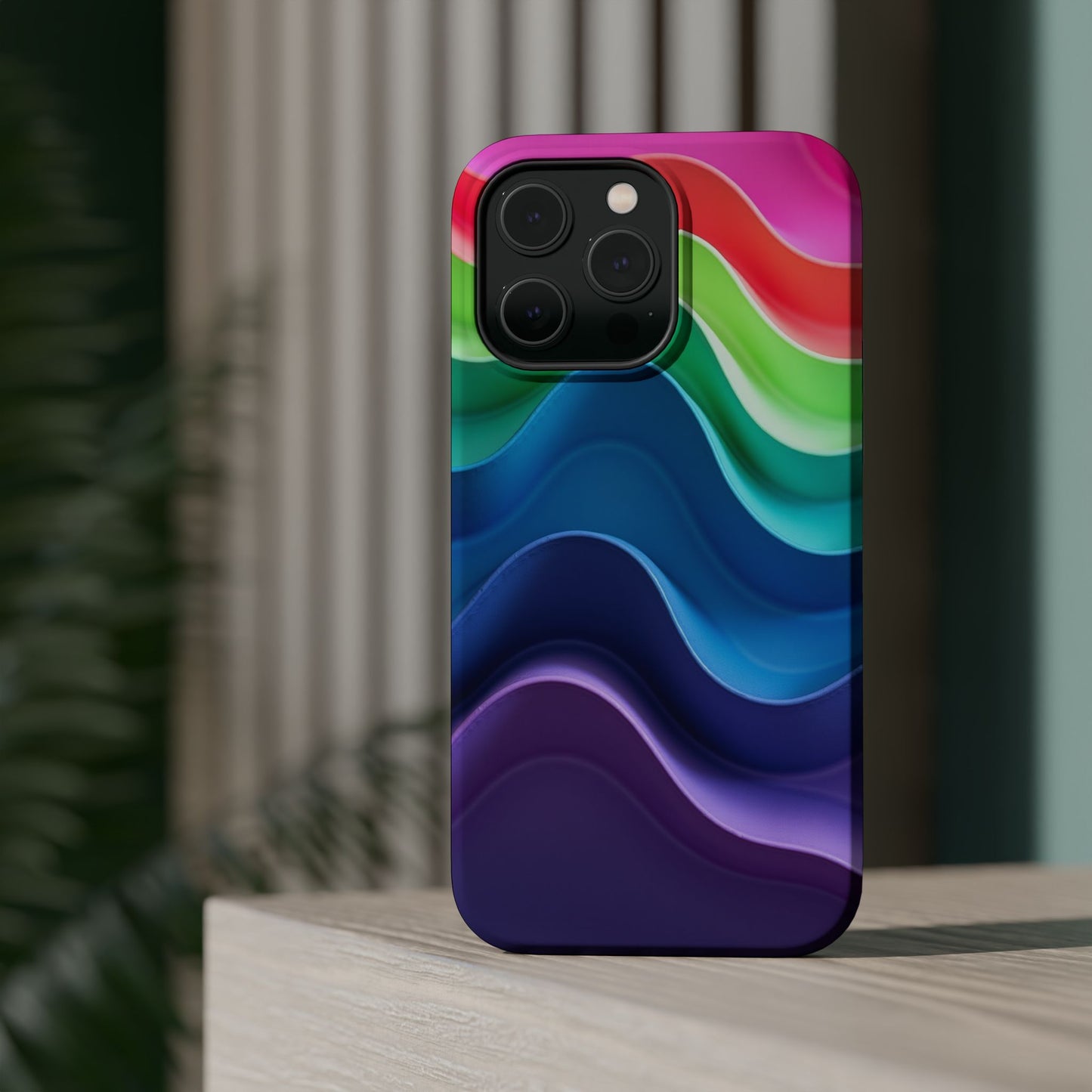 Rainbow Wave Phone Case - Aesthetic Ocean Design | iPhone 14-17 Cases | Nature Gifts for Her, Colorful Trendy Accessory