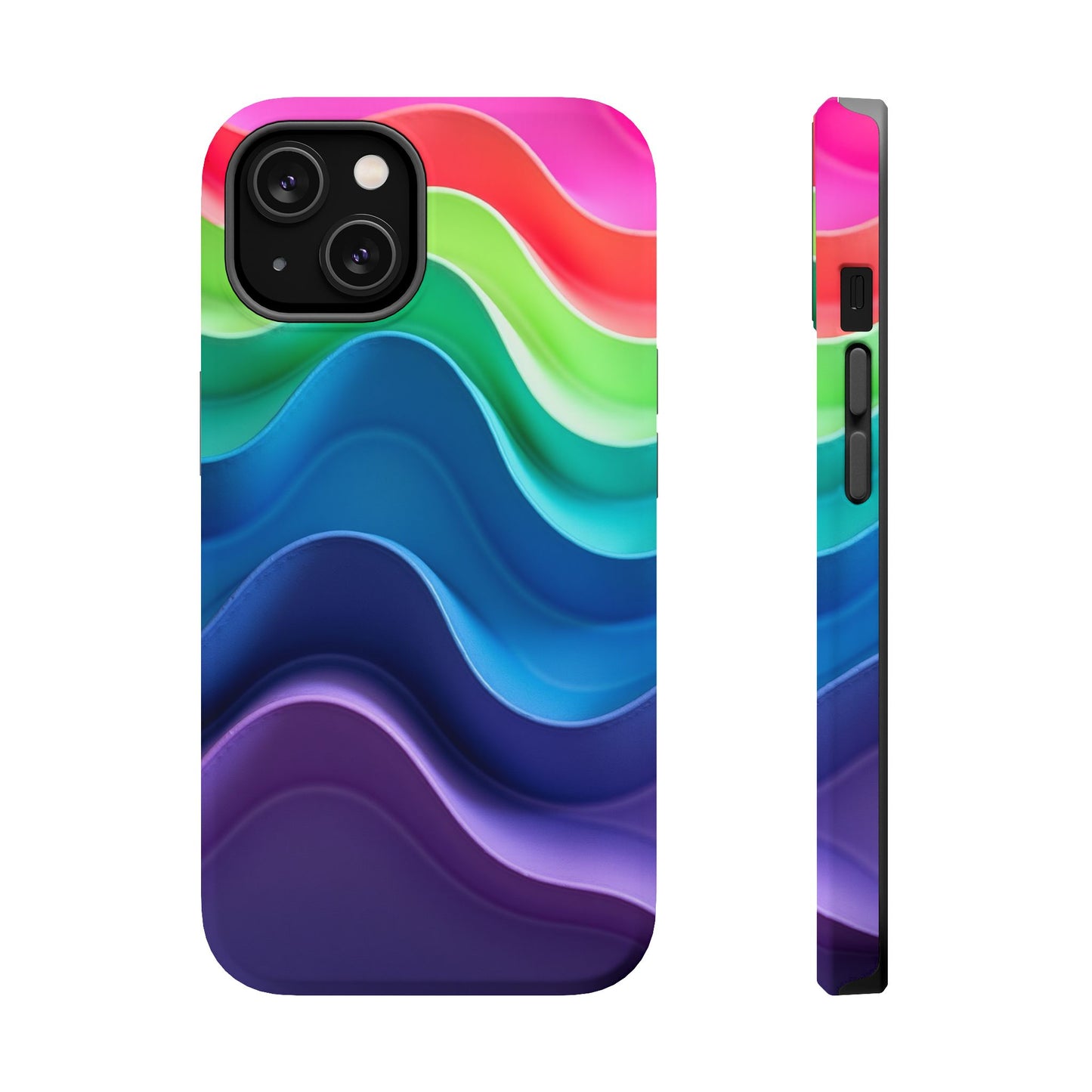 Rainbow Wave Phone Case - Aesthetic Ocean Design | iPhone 14-17 Cases | Nature Gifts for Her, Colorful Trendy Accessory