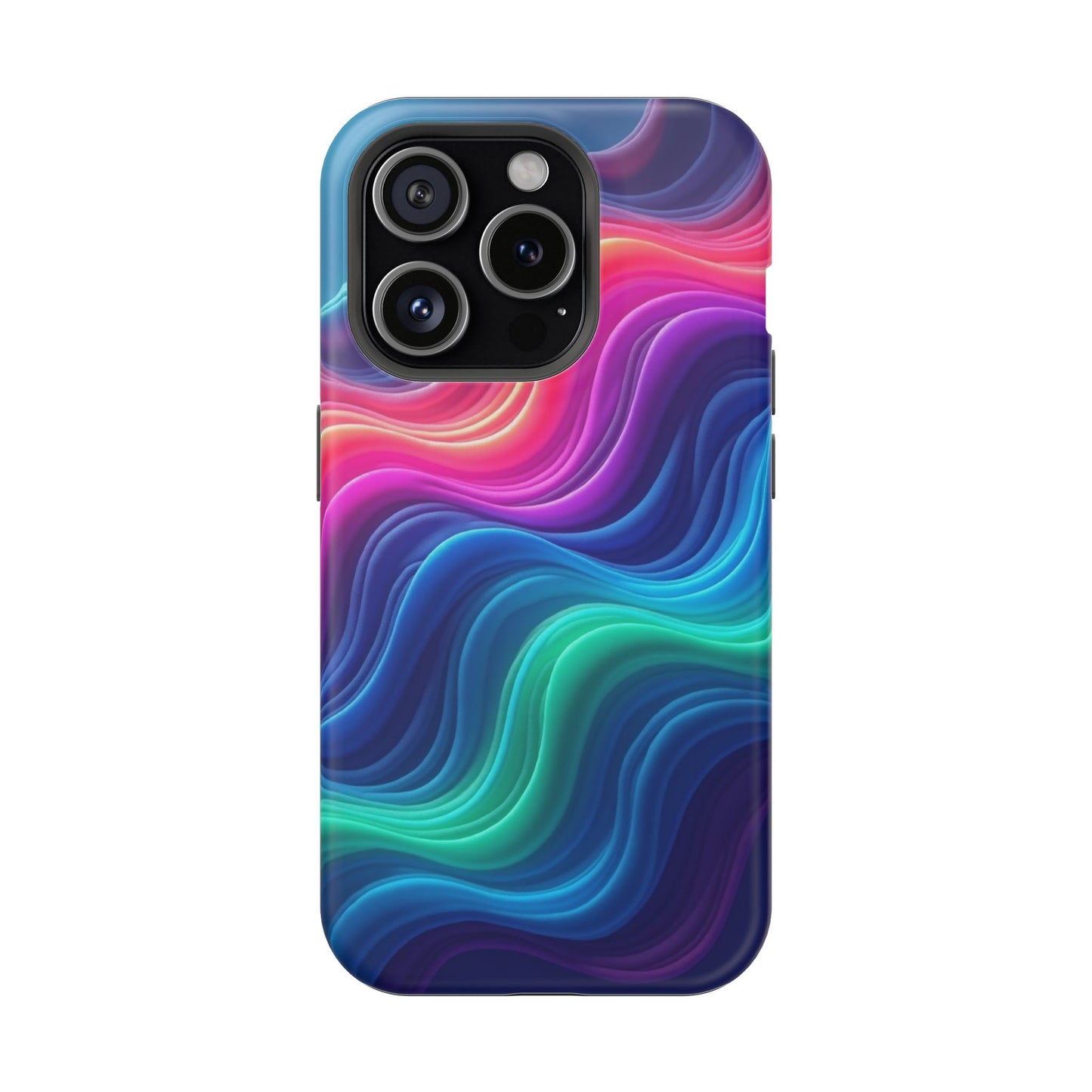 Neon Wave Phone Case - Aesthetic Glowing Design | iPhone 14-17 Cases | Trendy Gifts for Her, Rave Accessory