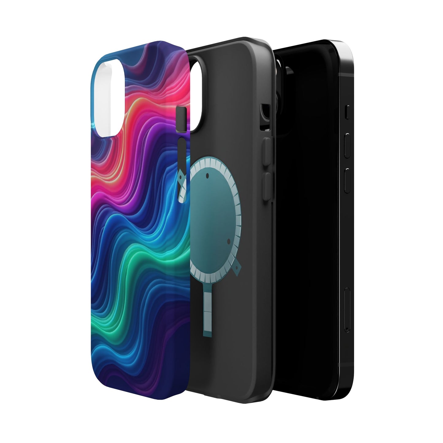 Neon Wave Phone Case - Aesthetic Glowing Design | iPhone 14-17 Cases | Trendy Gifts for Her, Rave Accessory