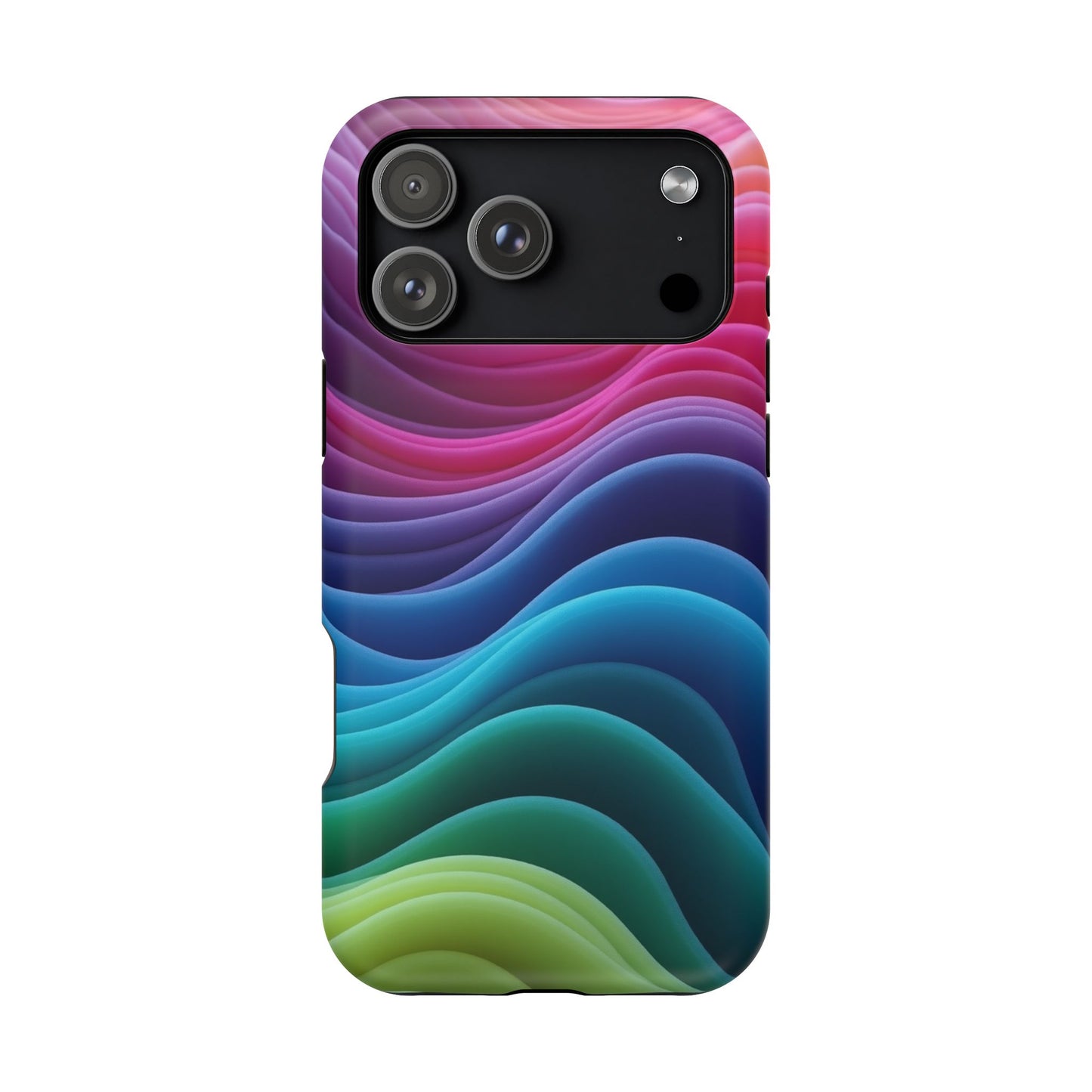 Colorful Wave Phone Case - Aesthetic iPhone Case | Rainbow Ripple Design | Trendy Gifts for Her | Unique Art Print