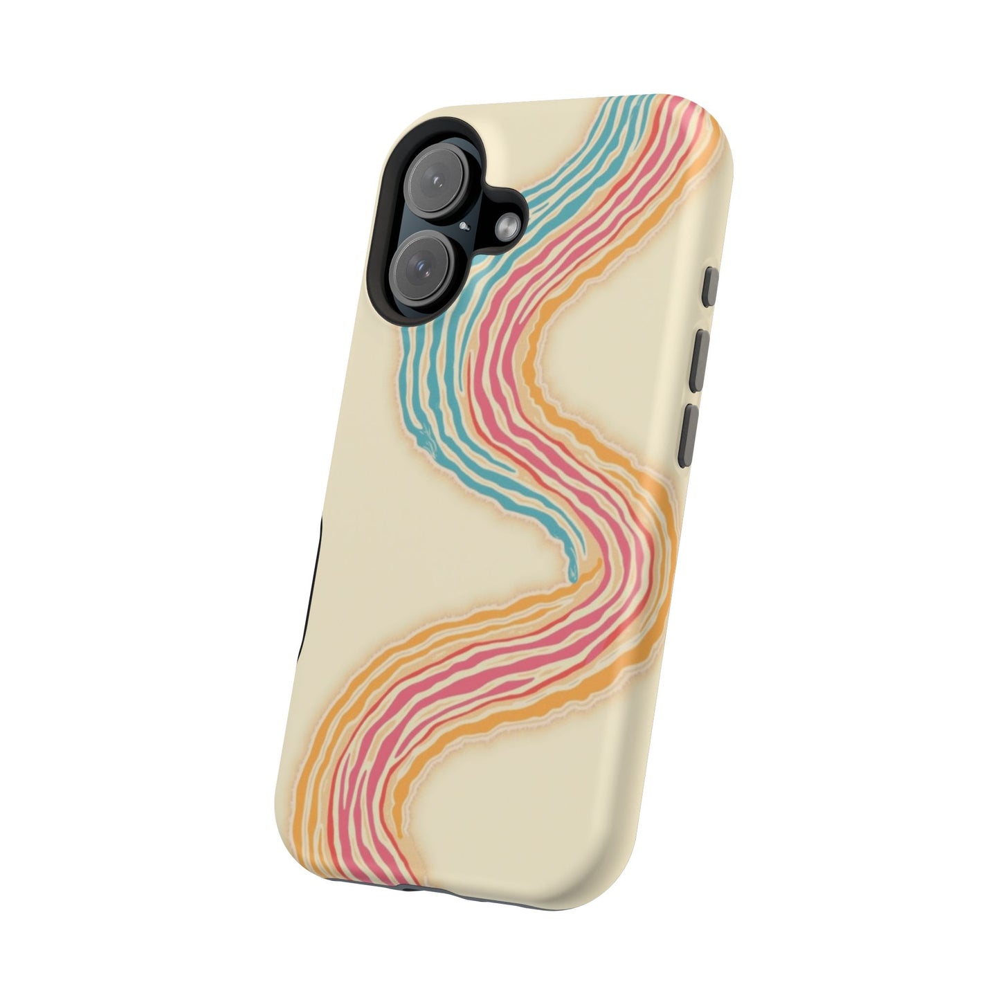 Abstract Flow Phone Case - Pastel Streamline Design