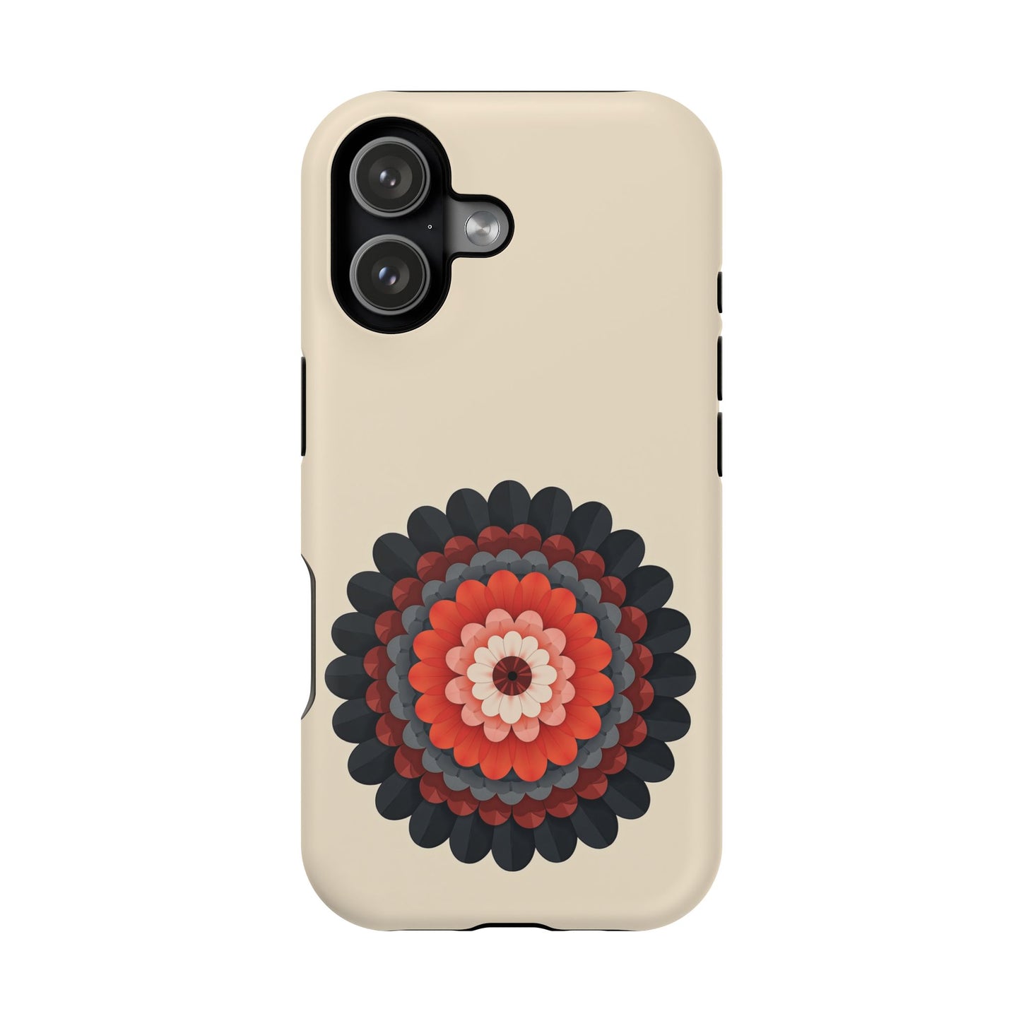Red & Black Mandala iPhone Case - Bohemian Flower Design, Aesthetic Gift Idea