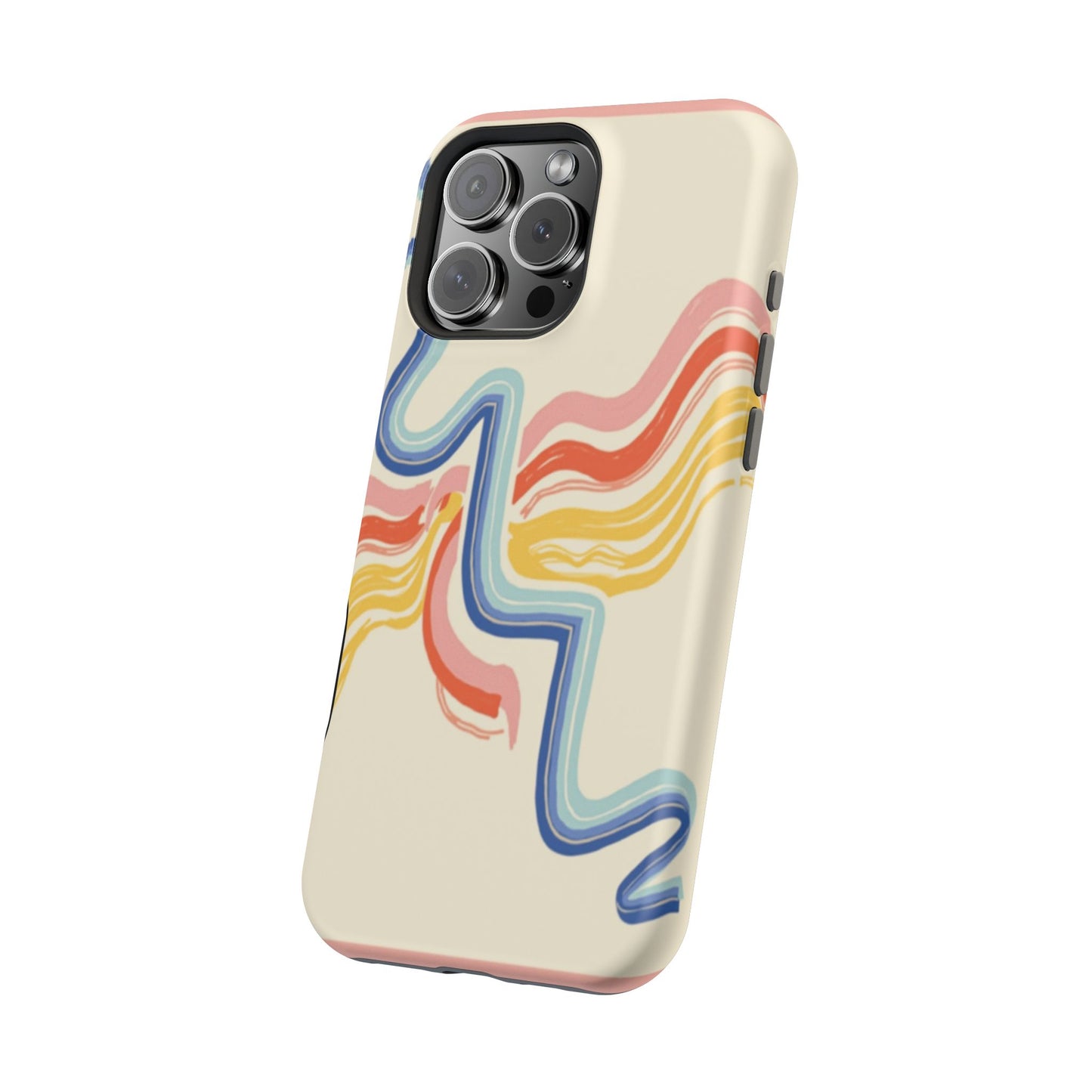 Retro Wave iPhone Case - Aesthetic Streamline Design, Trendy Gift Idea