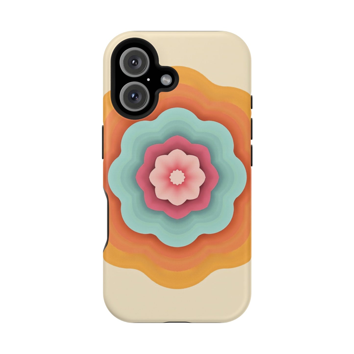 Retro Flower Phone Case - 70s Aesthetic iPhone Case, Vintage Gift Idea, Layered Floral Design