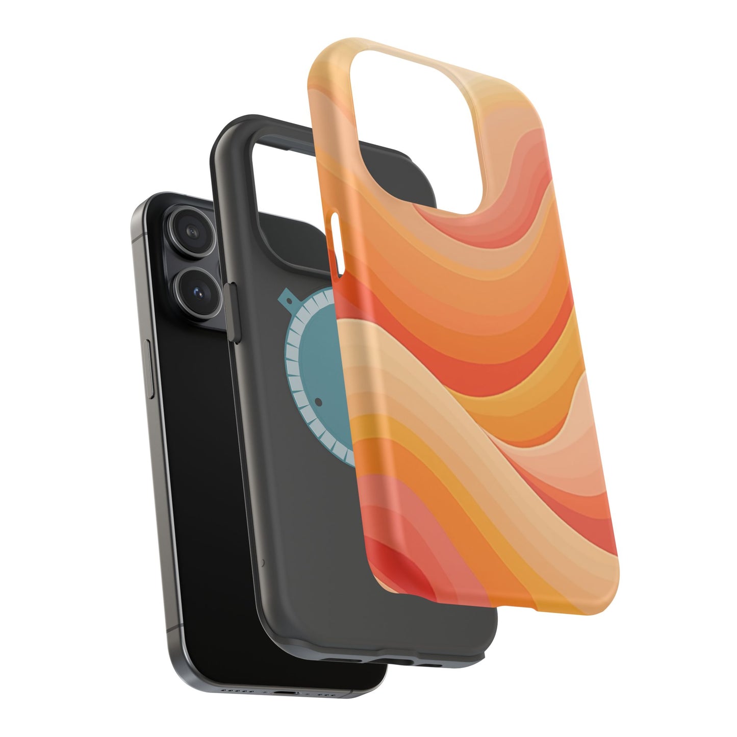 Retro Wave Phone Case - 70s Inspired Aesthetic | Orange Gradient iPhone Case | Gifts for Her | Vintage Style Sun Design