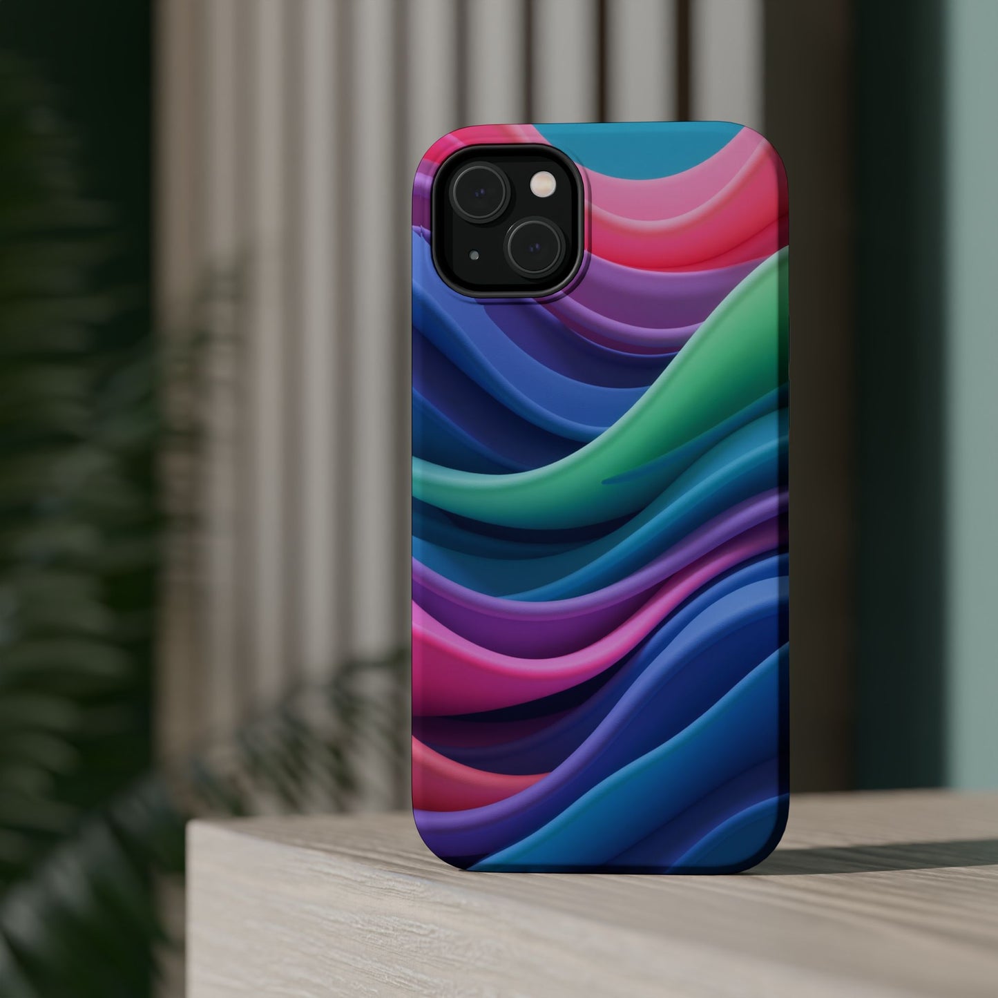 Oceanic Serenity iPhone Case - Abstract Wave Design, Calming Aesthetic Gift Idea