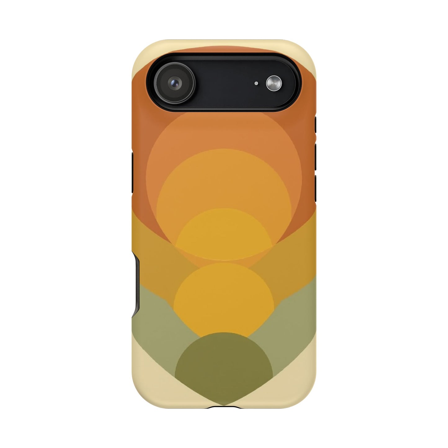 70s Sunburst Phone Case - Vintage Aesthetic iPhone Case, Retro Gift Idea, Brown Orange Design