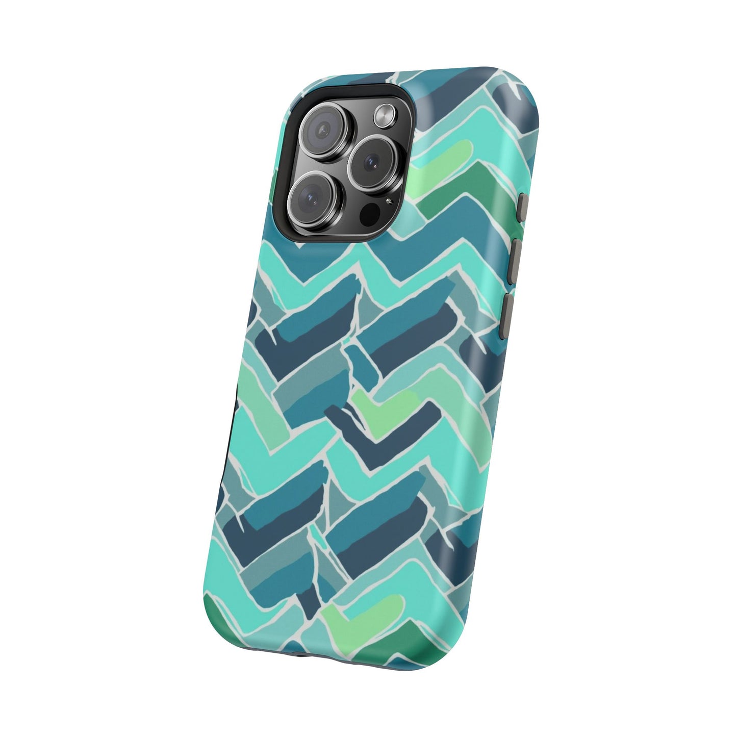 Watercolor Chevron Phone Case β Aesthetic Soft Pastel Phone Cover for iPhone | Unique Artistic Design with Floral Accents